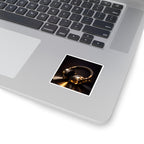 Gold Headphones Sticker - Luxury Vinyl Music Aesthetic