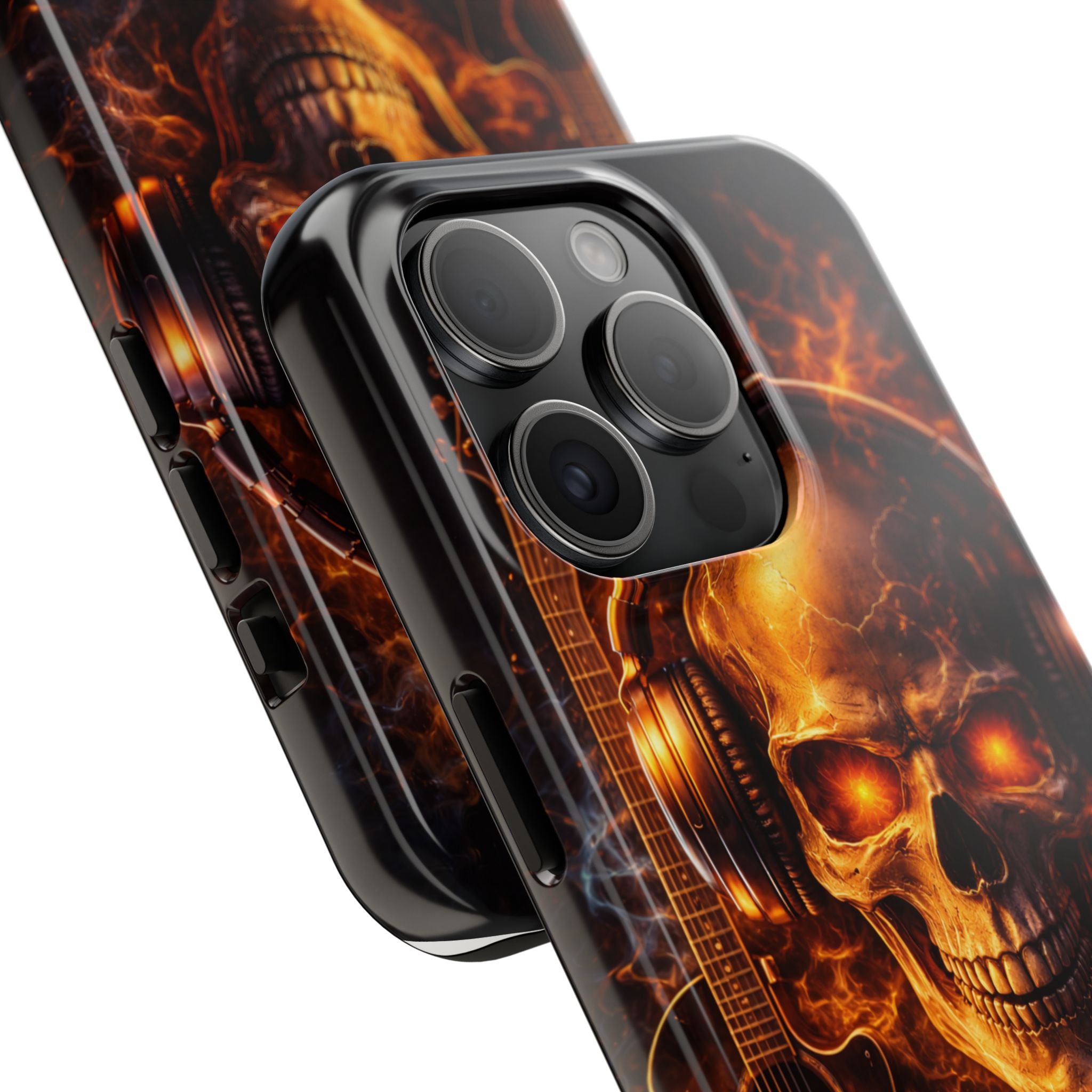 Flaming Skull Tough Phone Case | Guitar & Rock Lover Design product image 73