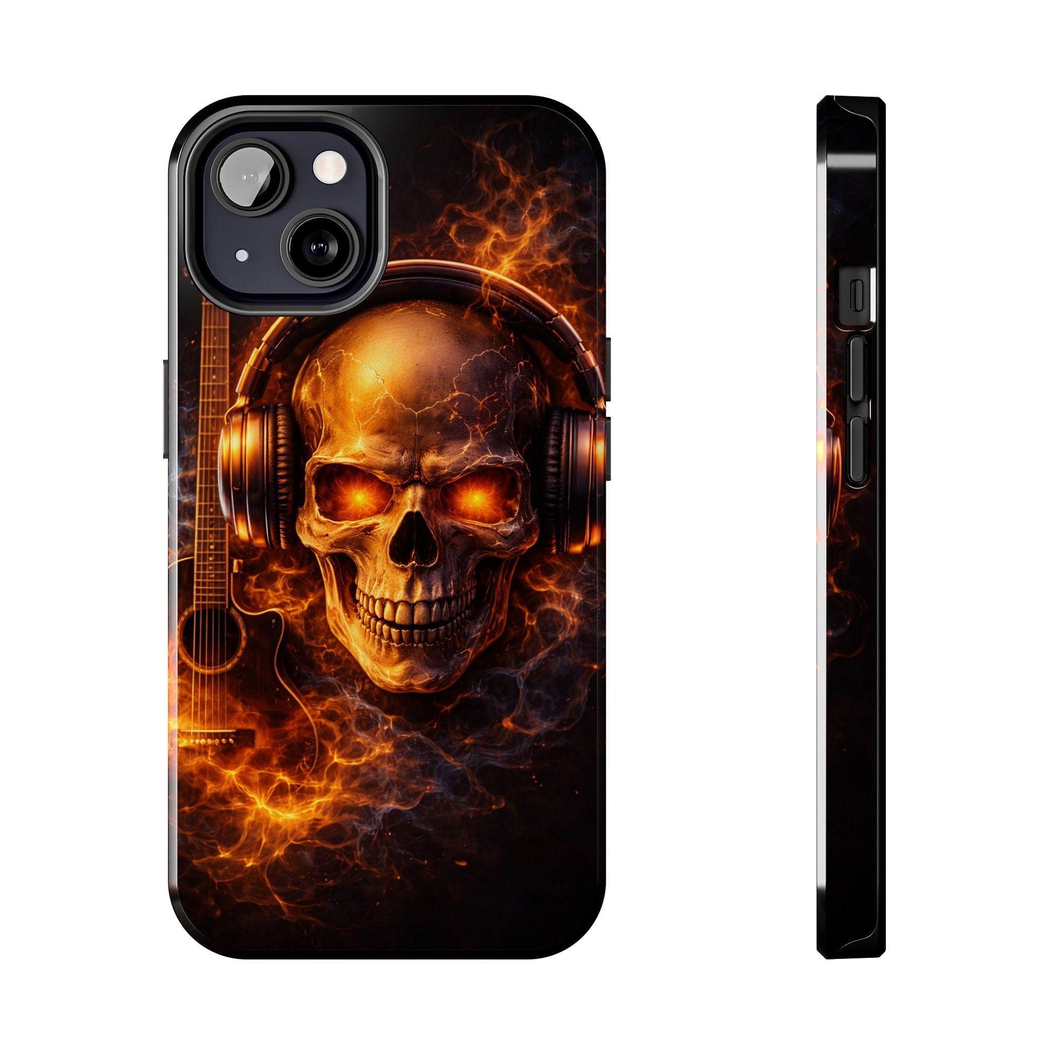 Flaming Skull Tough Phone Case | Guitar & Rock Lover Design product image 8