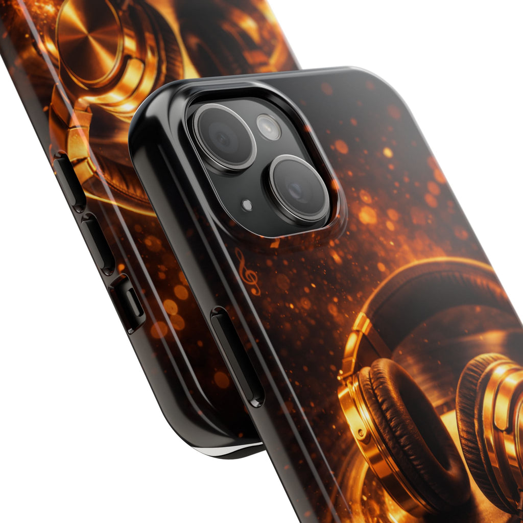 Gold Headphones Tough Phone Case | Music Lover Protective Case product image 70