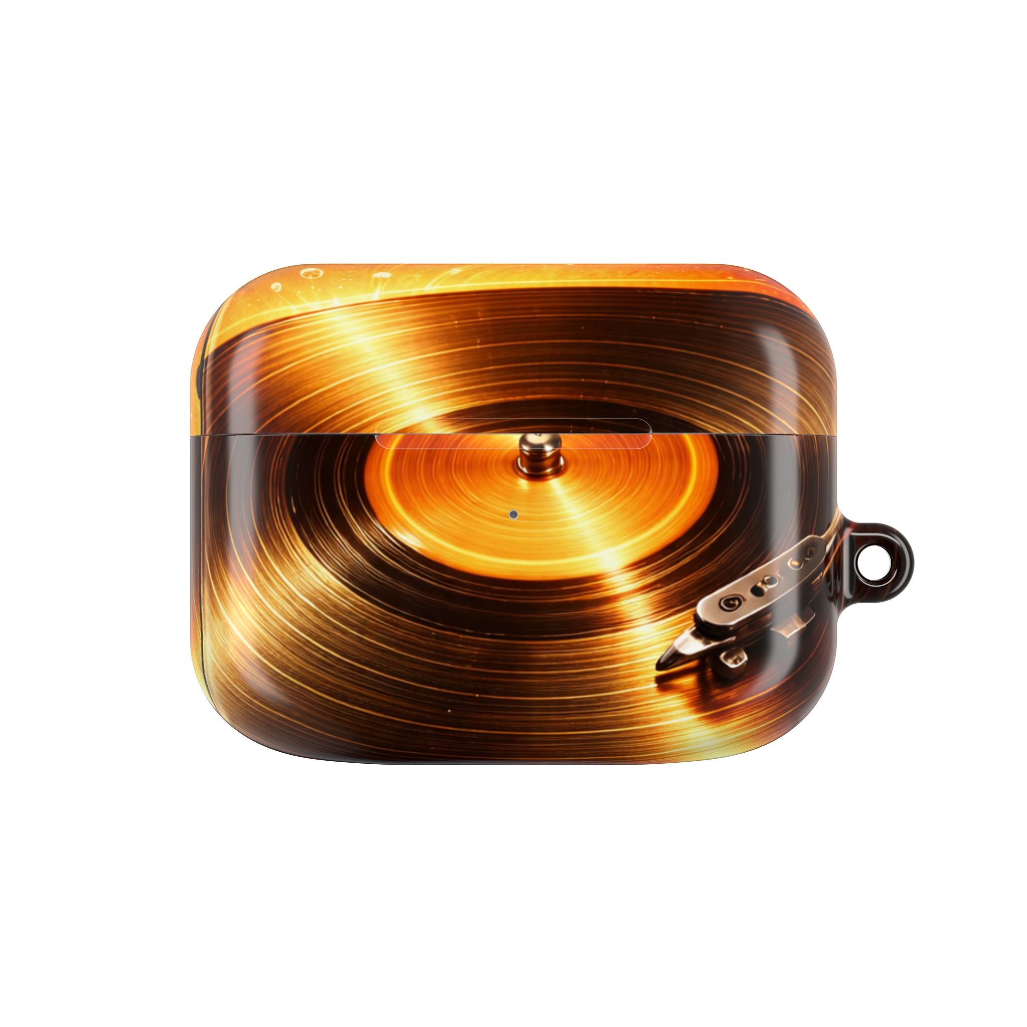 Golden Vinyl Grooves AirPods Case | Wireless Earbuds Protection product image 1