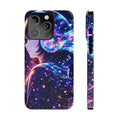 Cosmic Anime Music Girl Phone Case - Neon Headphones Art