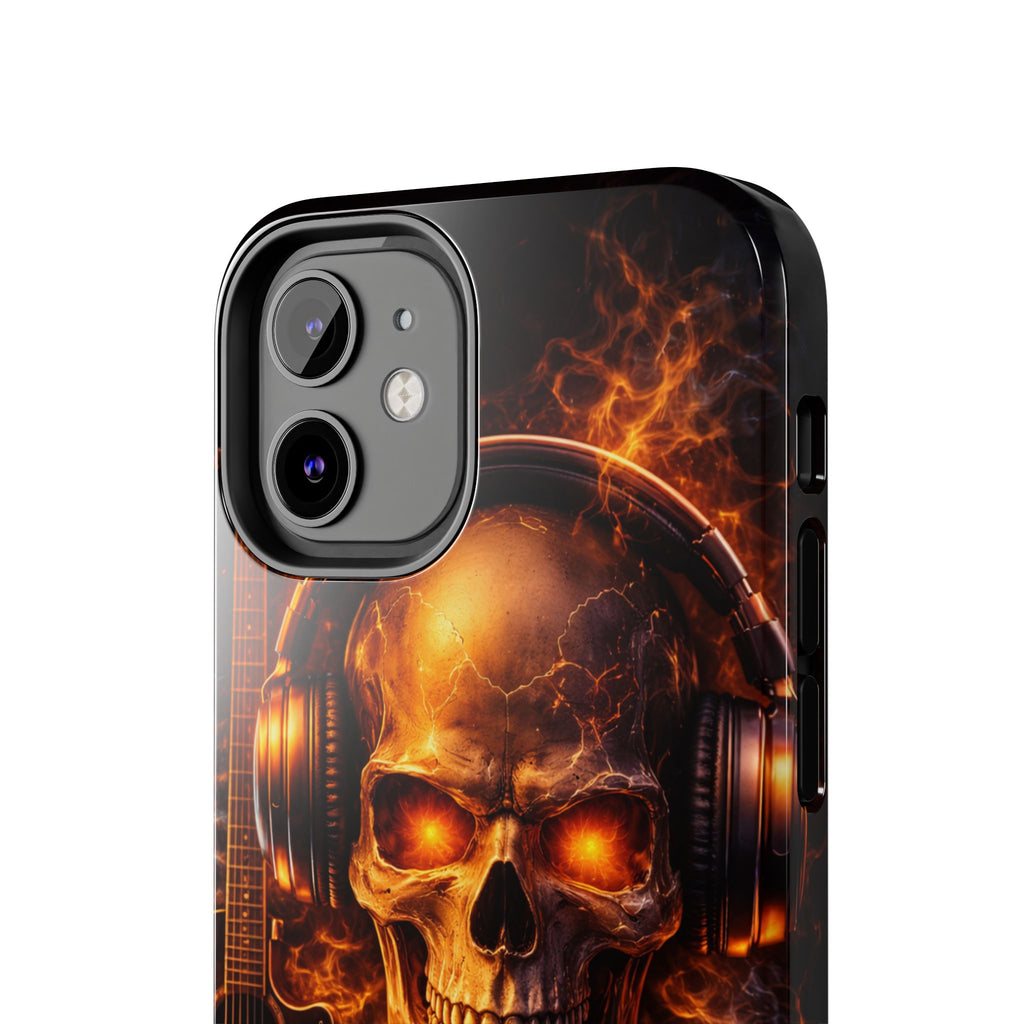 Flaming Skull Tough Phone Case | Guitar & Rock Lover Design product image 47