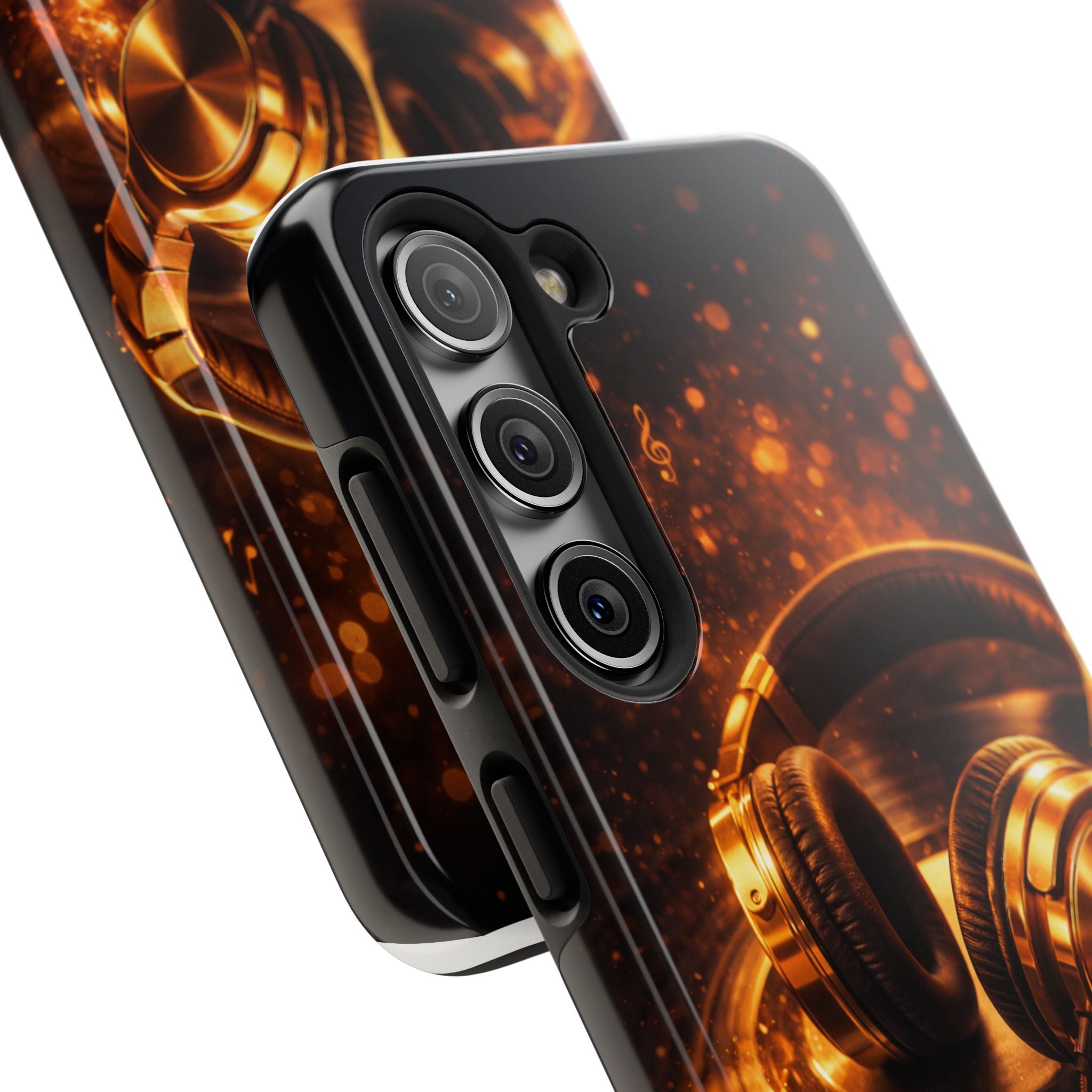 Gold Headphones Tough Phone Case | Music Lover Protective Case product image 85