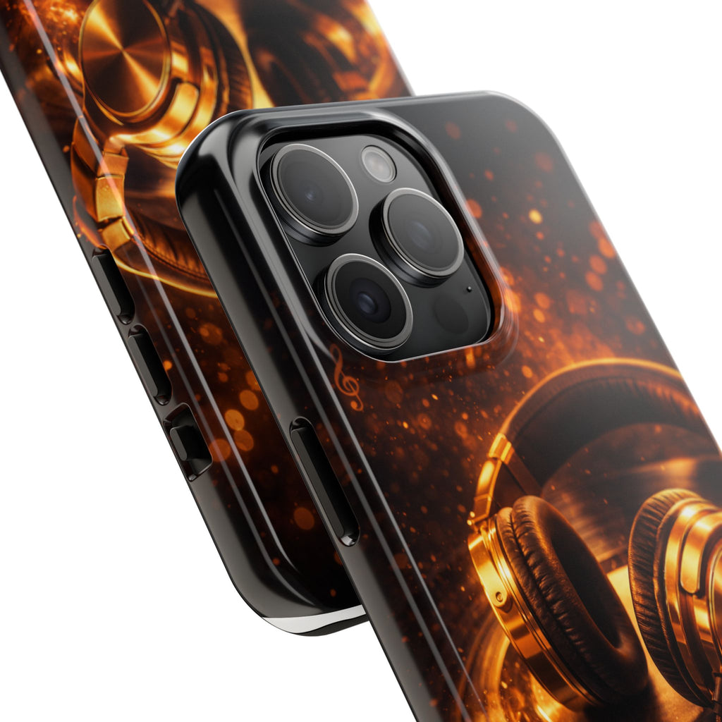 Gold Headphones Tough Phone Case | Music Lover Protective Case product image 79