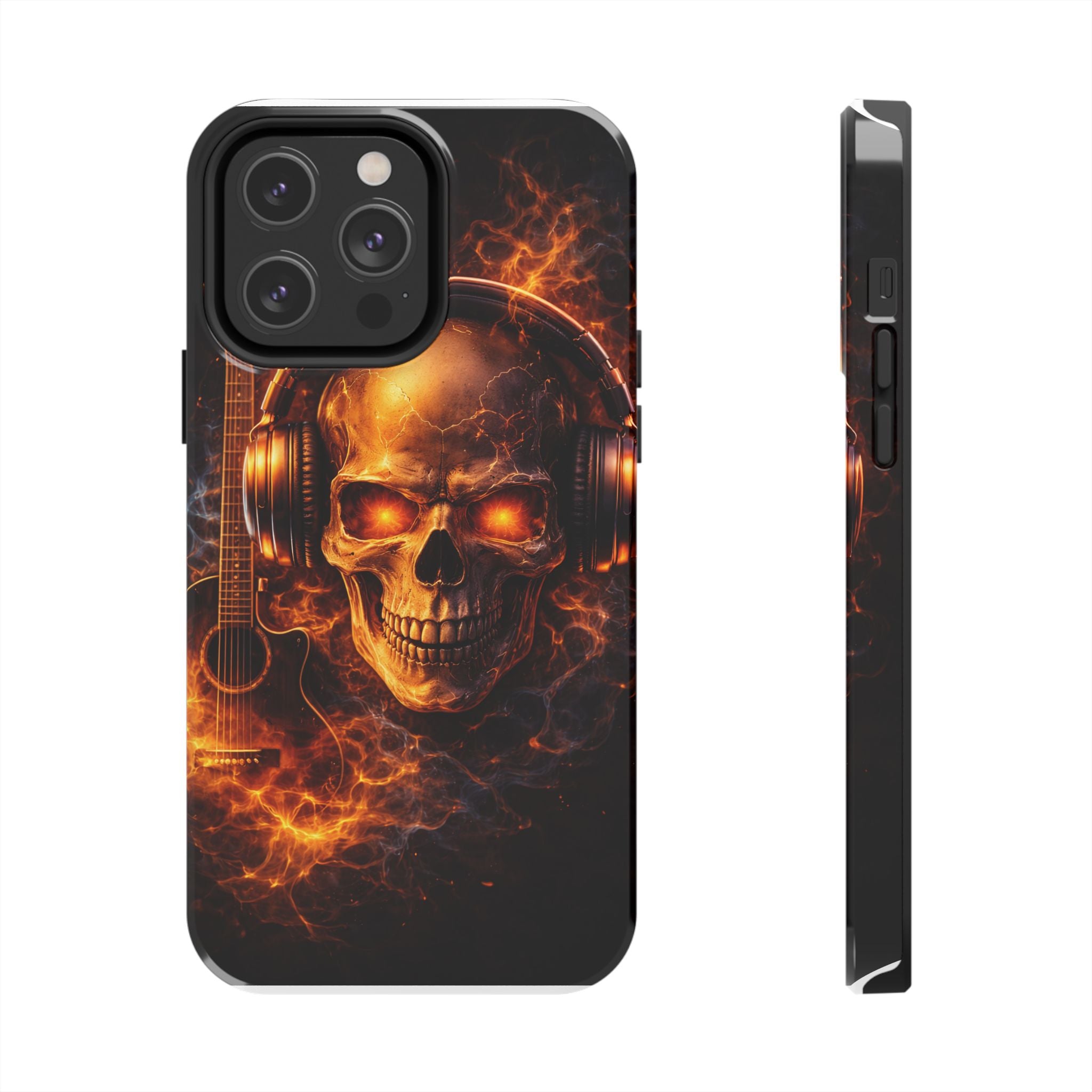 Flaming Skull Tough Phone Case | Guitar & Rock Lover Design product image 14