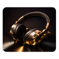 Music Lover Mouse Pad — Gold Headphones Design