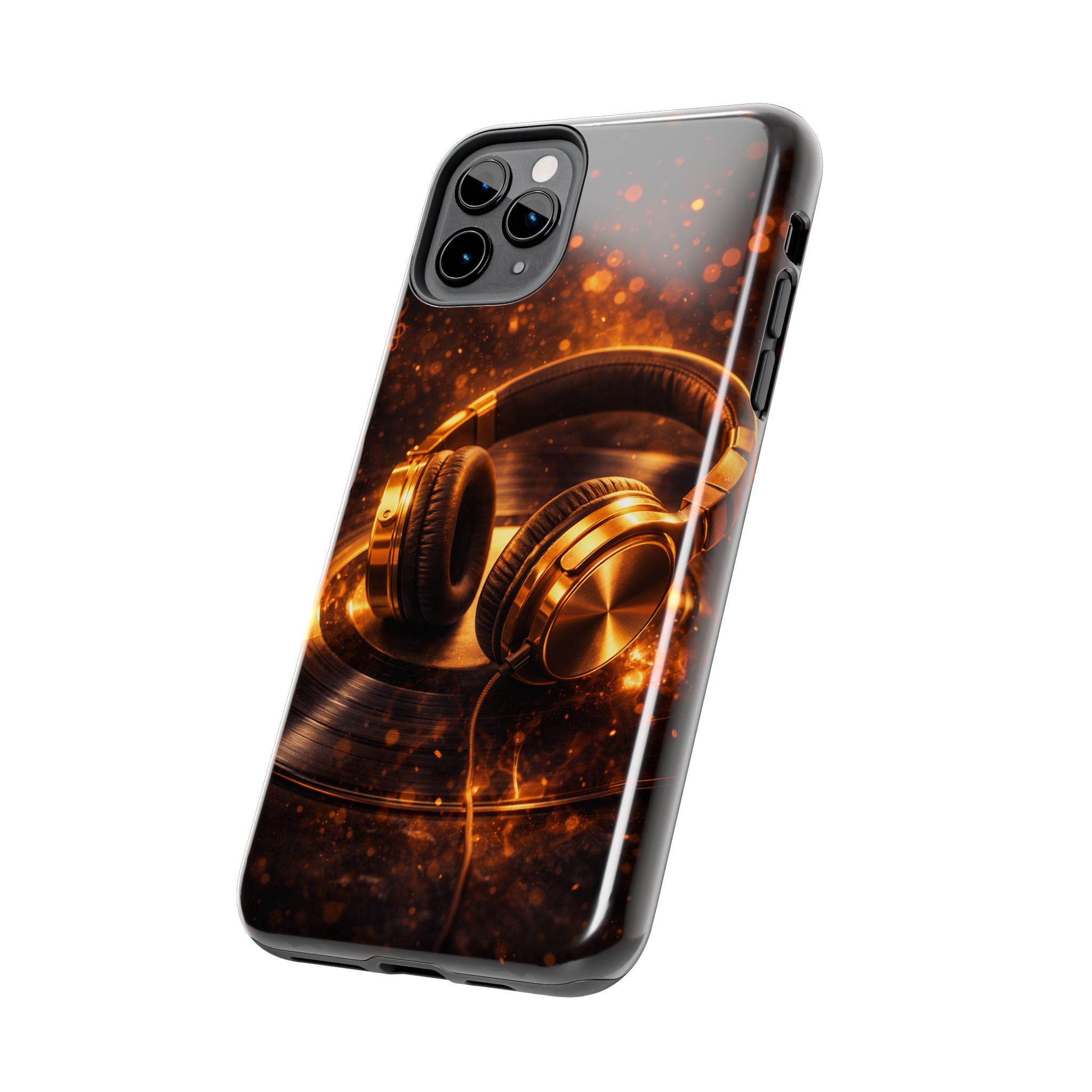 Gold Headphones Tough Phone Case | Music Lover Protective Case product image 40