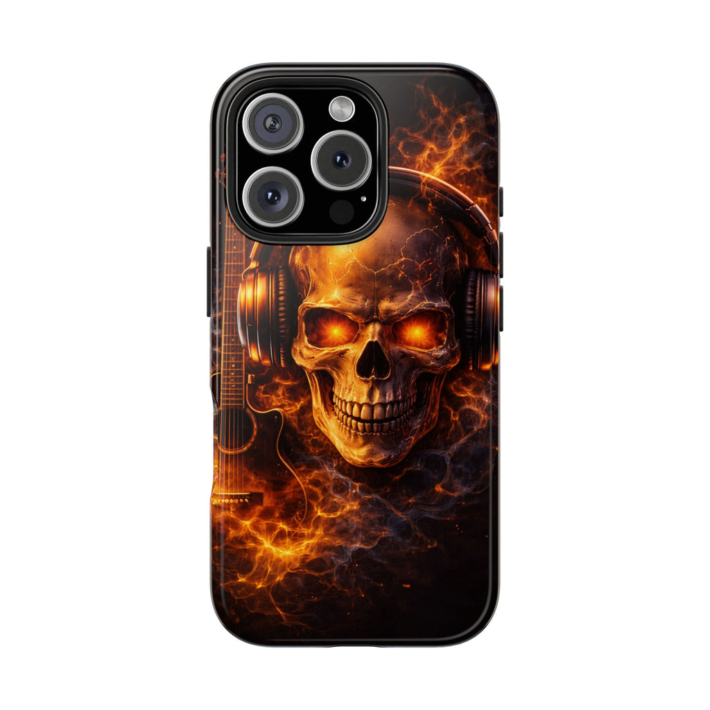 Flaming Skull Tough Phone Case | Guitar & Rock Lover Design product image 24