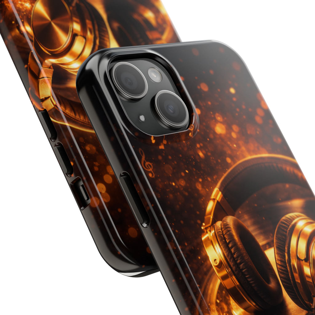 Gold Headphones Tough Phone Case | Music Lover Protective Case product image 76