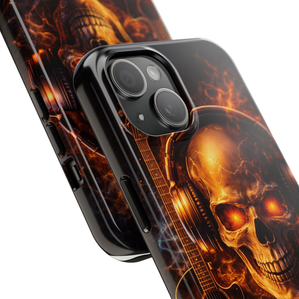 Flaming Skull Tough Phone Case | Guitar & Rock Lover Design product image 70