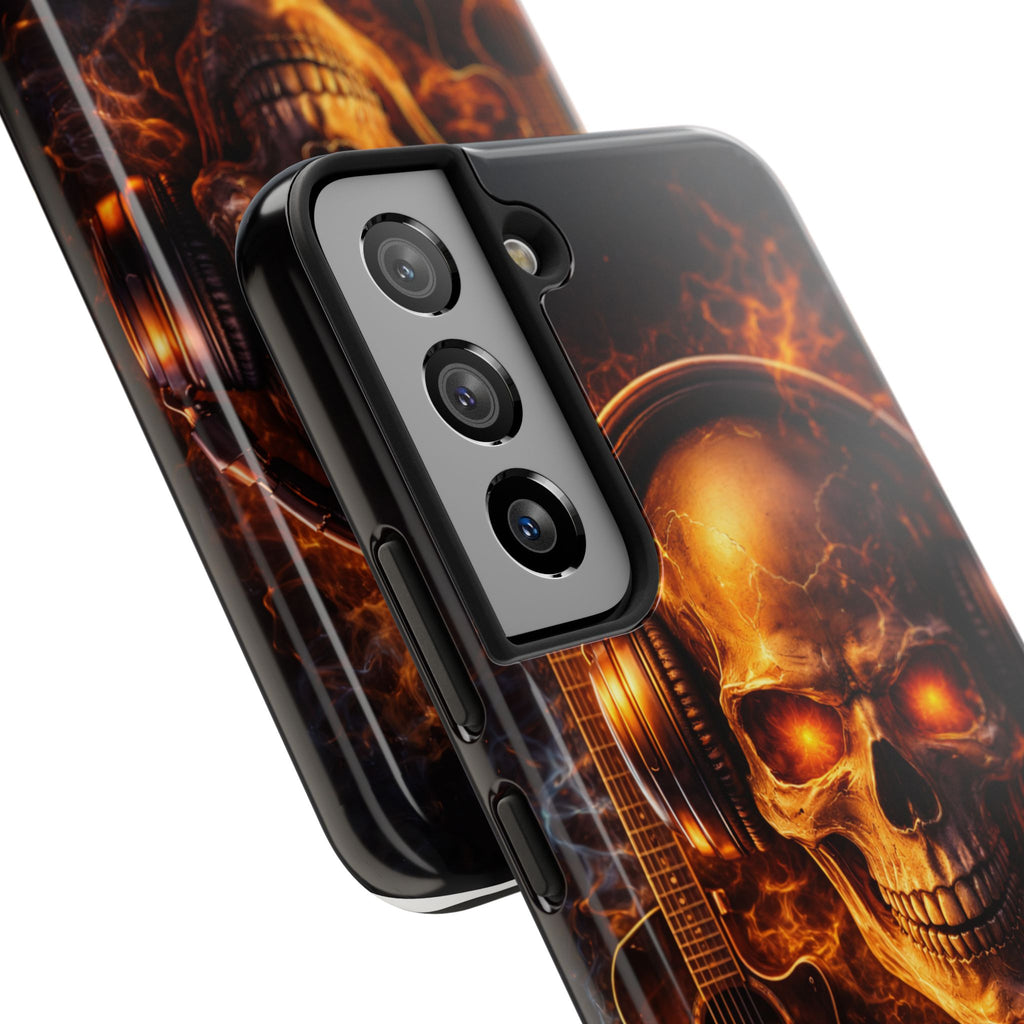 Flaming Skull Tough Phone Case | Guitar & Rock Lover Design product image 88