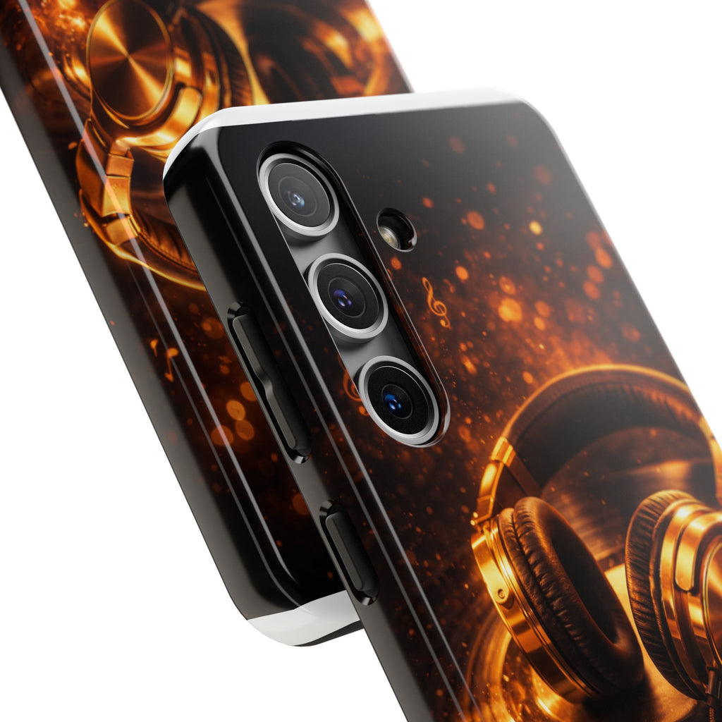 Gold Headphones Tough Phone Case | Music Lover Protective Case product image 82