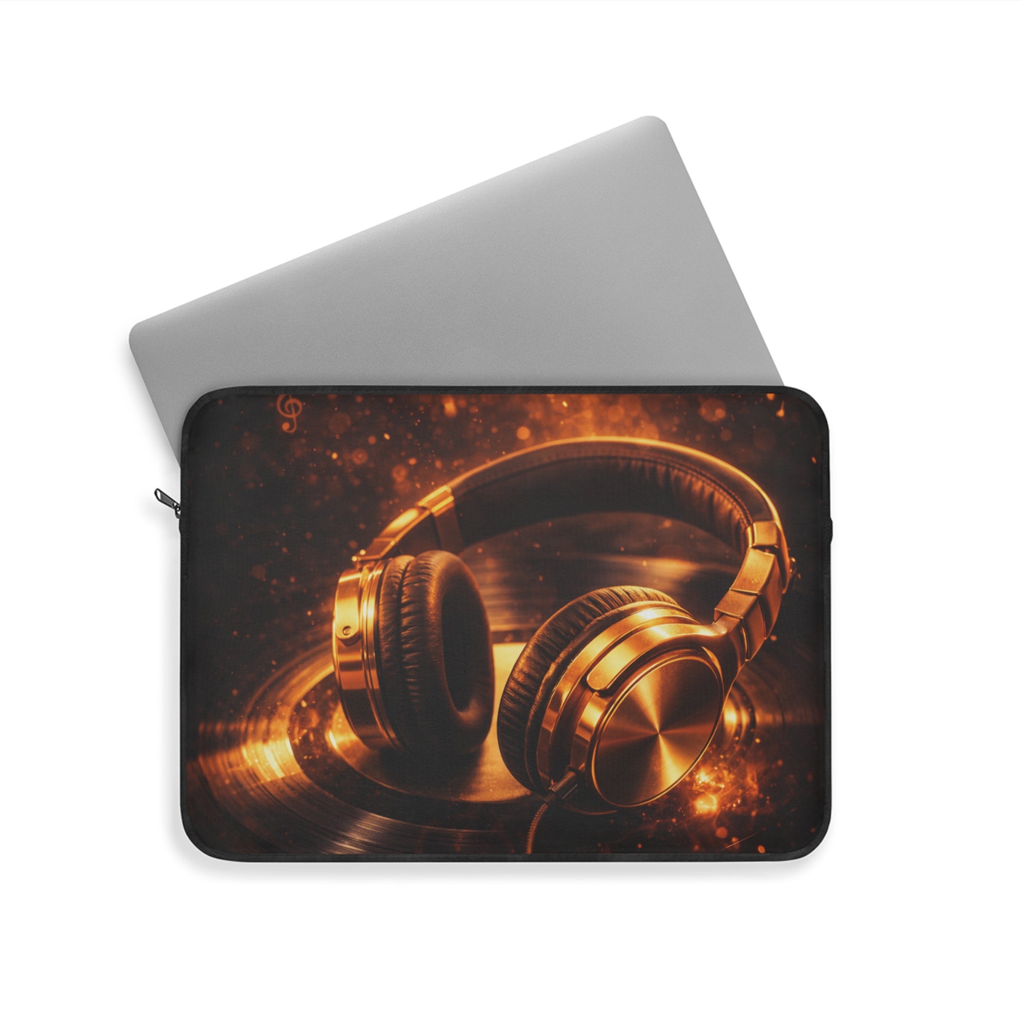 Gold Headphones Laptop Sleeve | Carry the Sound product image 8