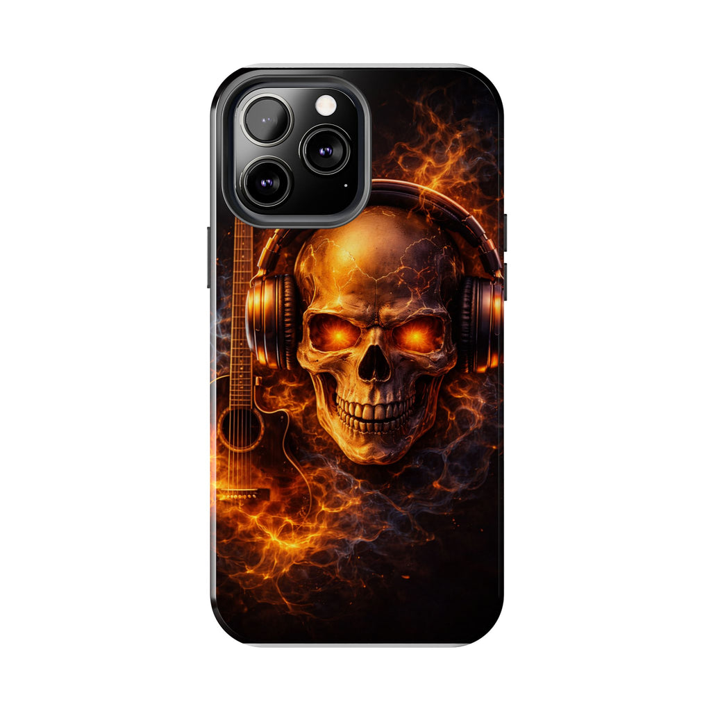 Flaming Skull Tough Phone Case | Guitar & Rock Lover Design product image 63