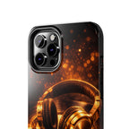 Gold Headphones Tough Phone Case | Music Lover Protective Case product image 53