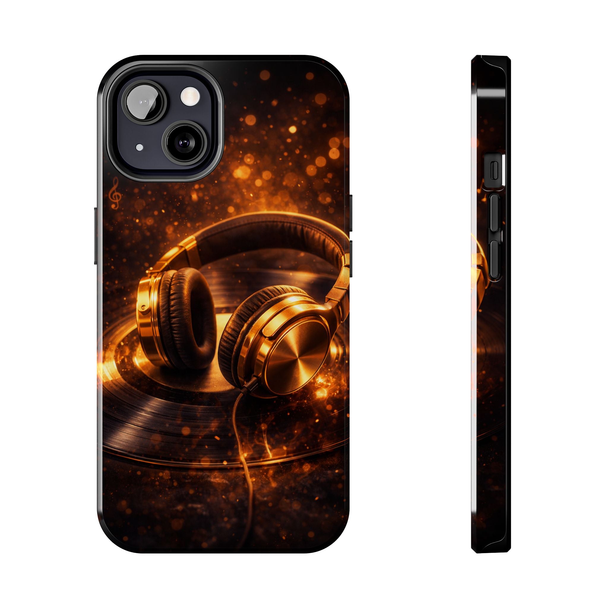 Gold Headphones Tough Phone Case | Music Lover Protective Case product image 8