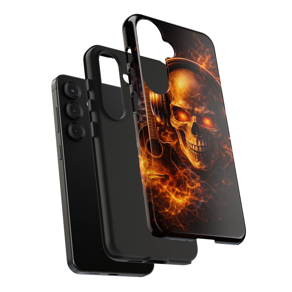 Flaming Skull Tough Phone Case | Guitar & Rock Lover Design product image 103