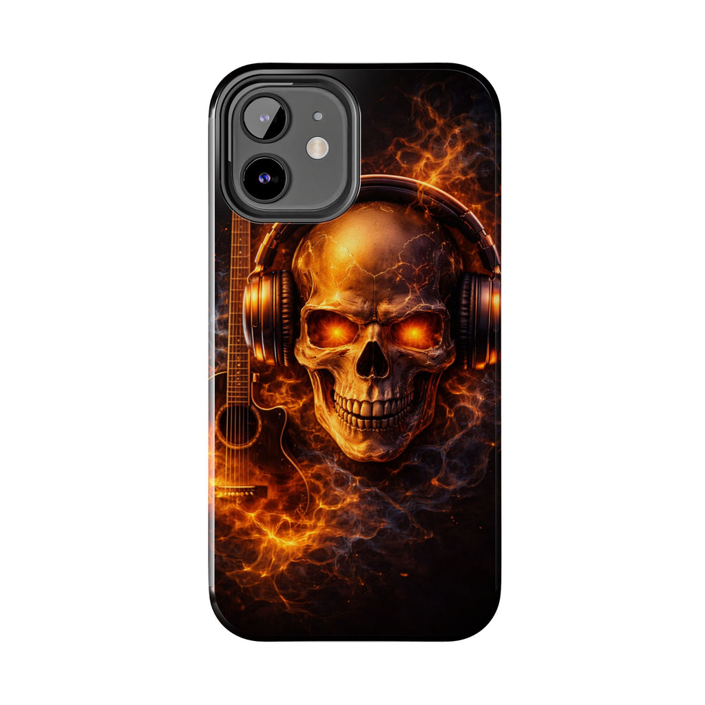 Flaming Skull Tough Phone Case | Guitar & Rock Lover Design product image 42