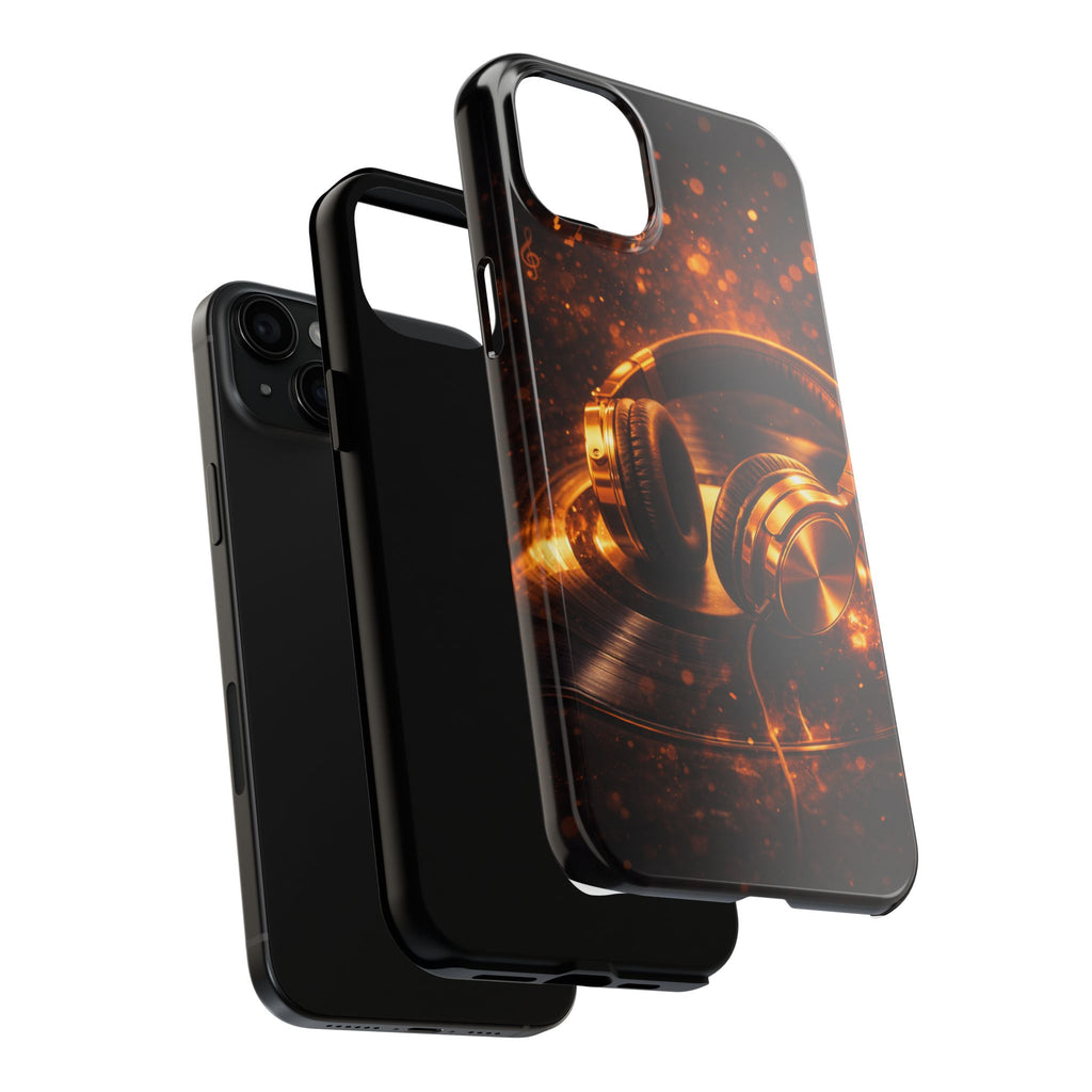 Gold Headphones Tough Phone Case | Music Lover Protective Case product image 78