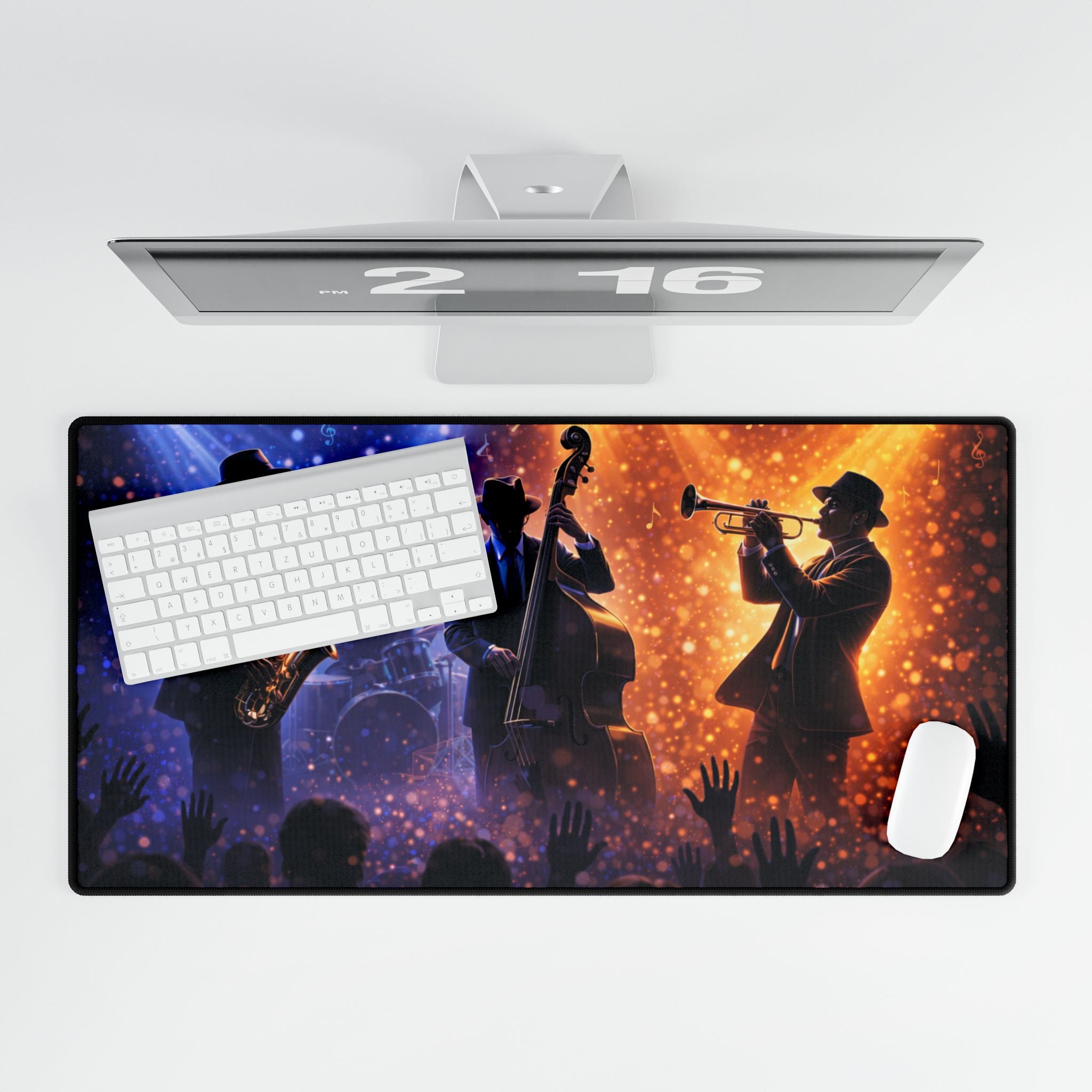 Jazz Band Desk Mat — Concert Silhouette Mouse Pad for Musicians & Music Lovers product image 4