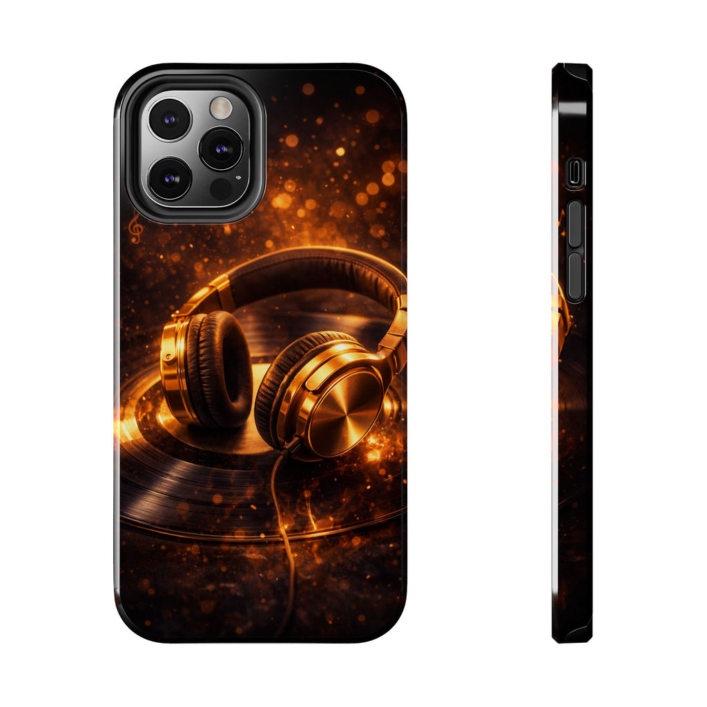 Gold Headphones Tough Phone Case | Music Lover Protective Case product image 6