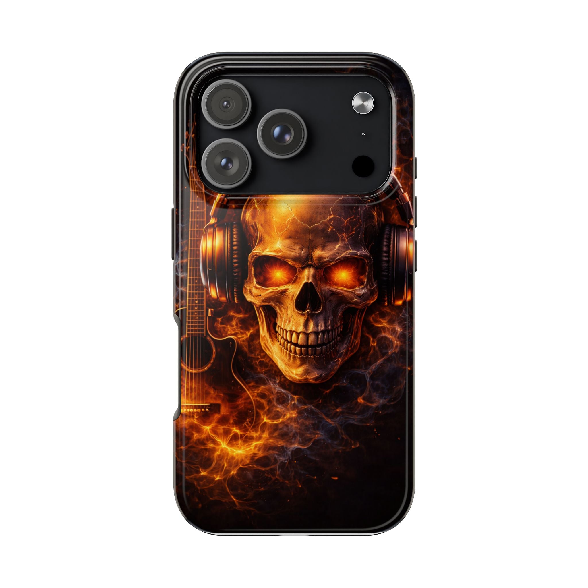 Flaming Skull Tough Phone Case | Guitar & Rock Lover Design product image 30
