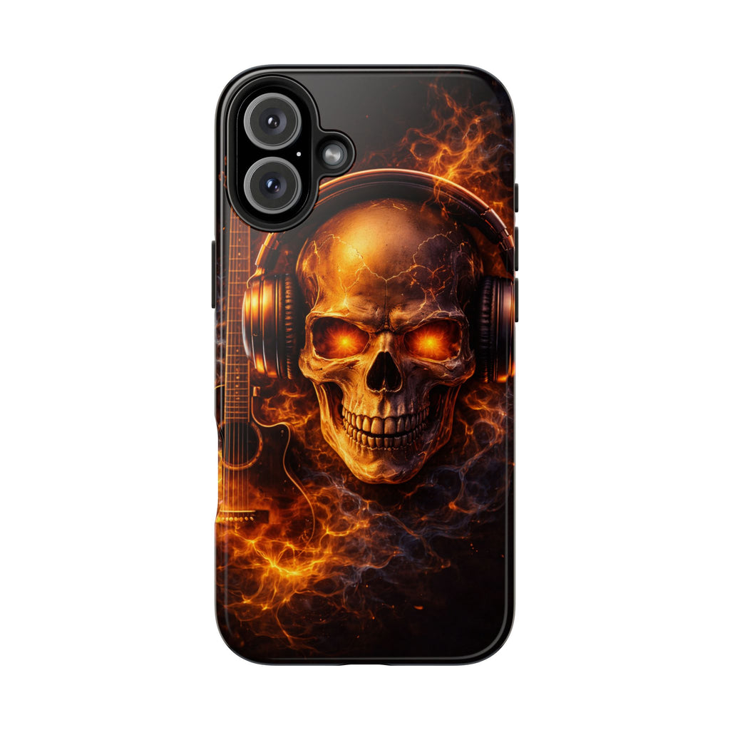 Flaming Skull Tough Phone Case | Guitar & Rock Lover Design product image 27