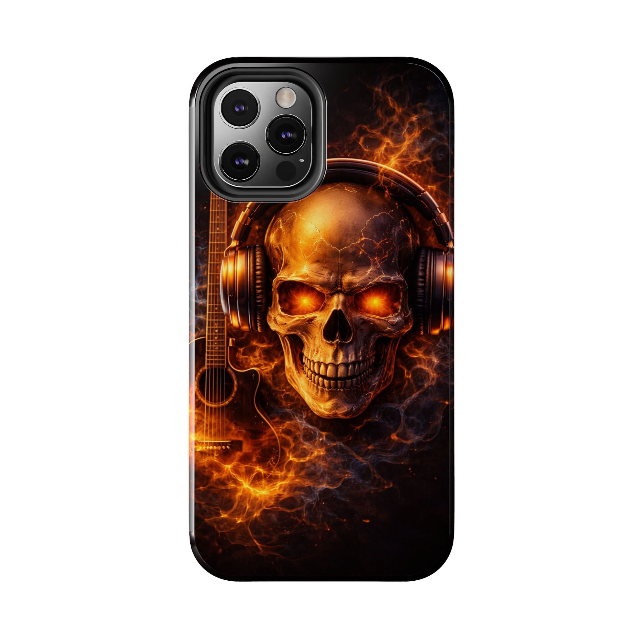 Flaming Skull Tough Phone Case | Guitar & Rock Lover Design product image 48