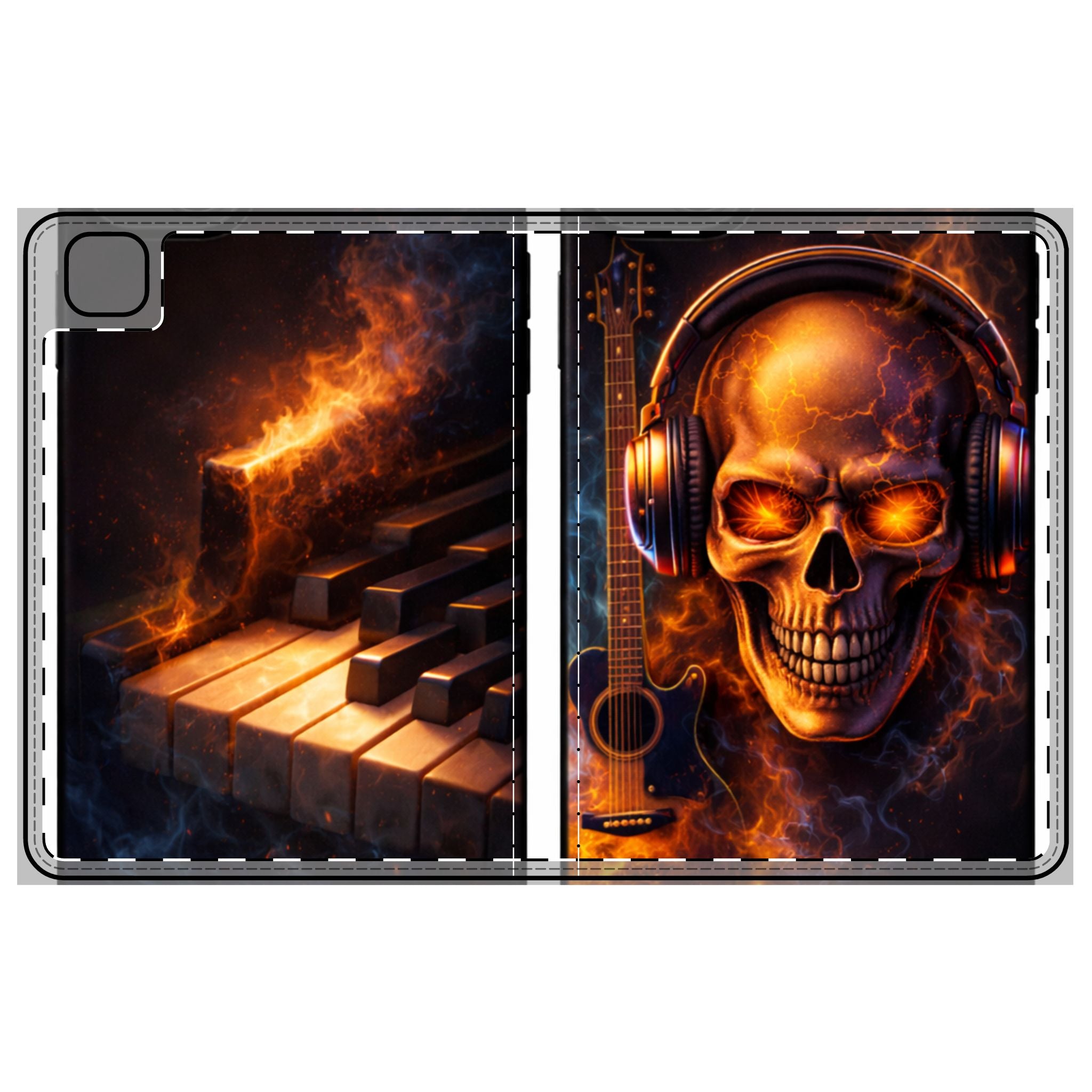 Flaming Piano Keys iPad Folio Case | Fire on the Ivories product image 1