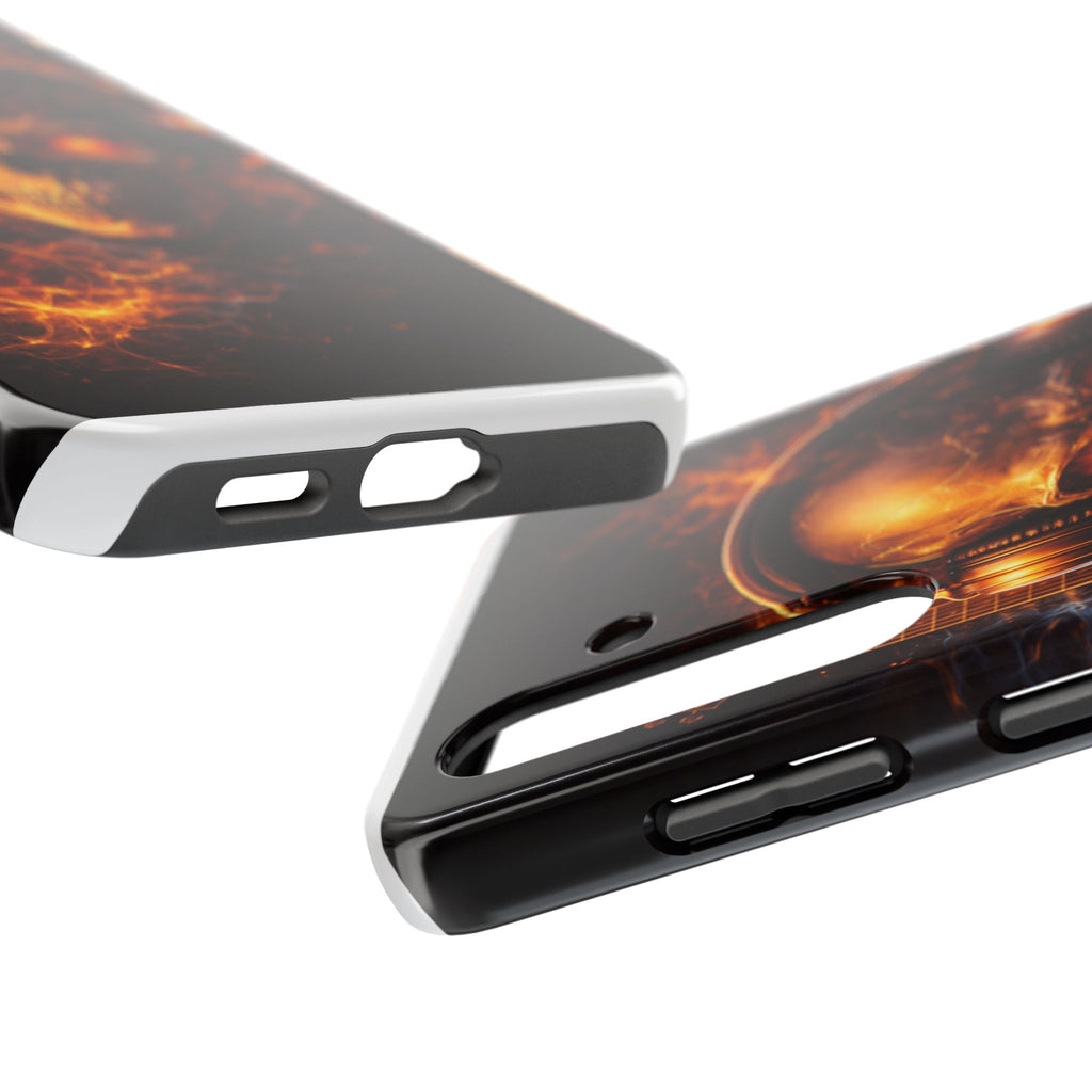 Flaming Skull Tough Phone Case | Guitar & Rock Lover Design product image 83