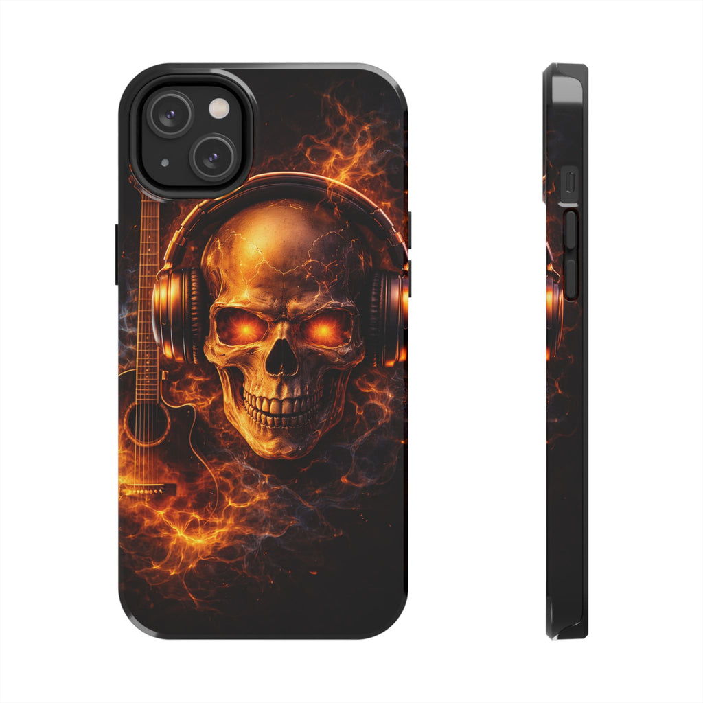 Flaming Skull Tough Phone Case | Guitar & Rock Lover Design product image 15