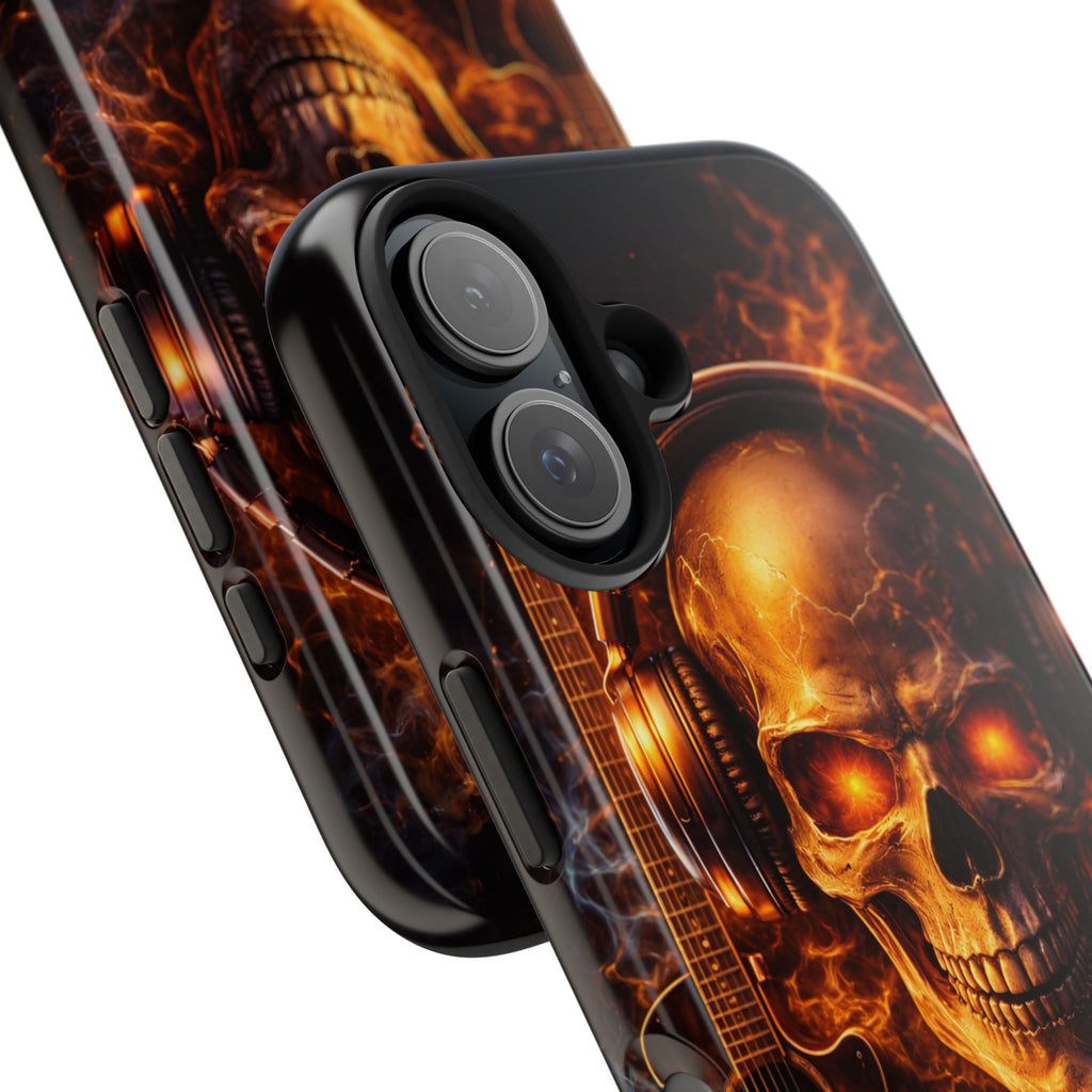 Flaming Skull Tough Phone Case | Guitar & Rock Lover Design product image 98