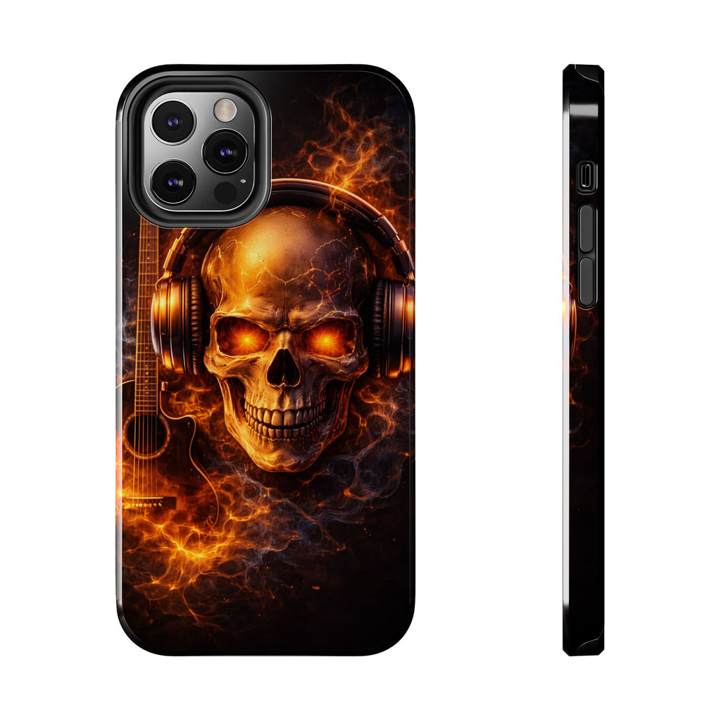 Flaming Skull Tough Phone Case | Guitar & Rock Lover Design product image 6