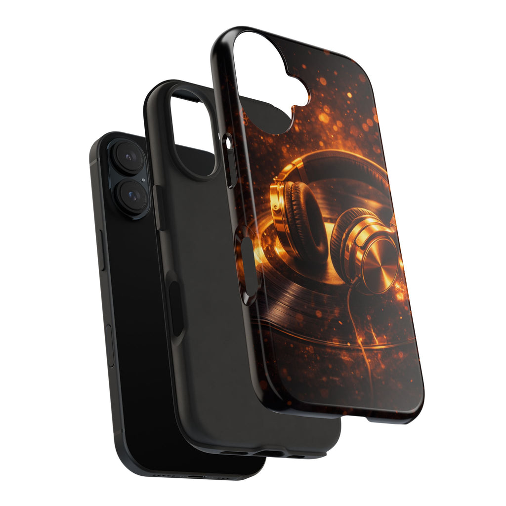 Gold Headphones Tough Phone Case | Music Lover Protective Case product image 99