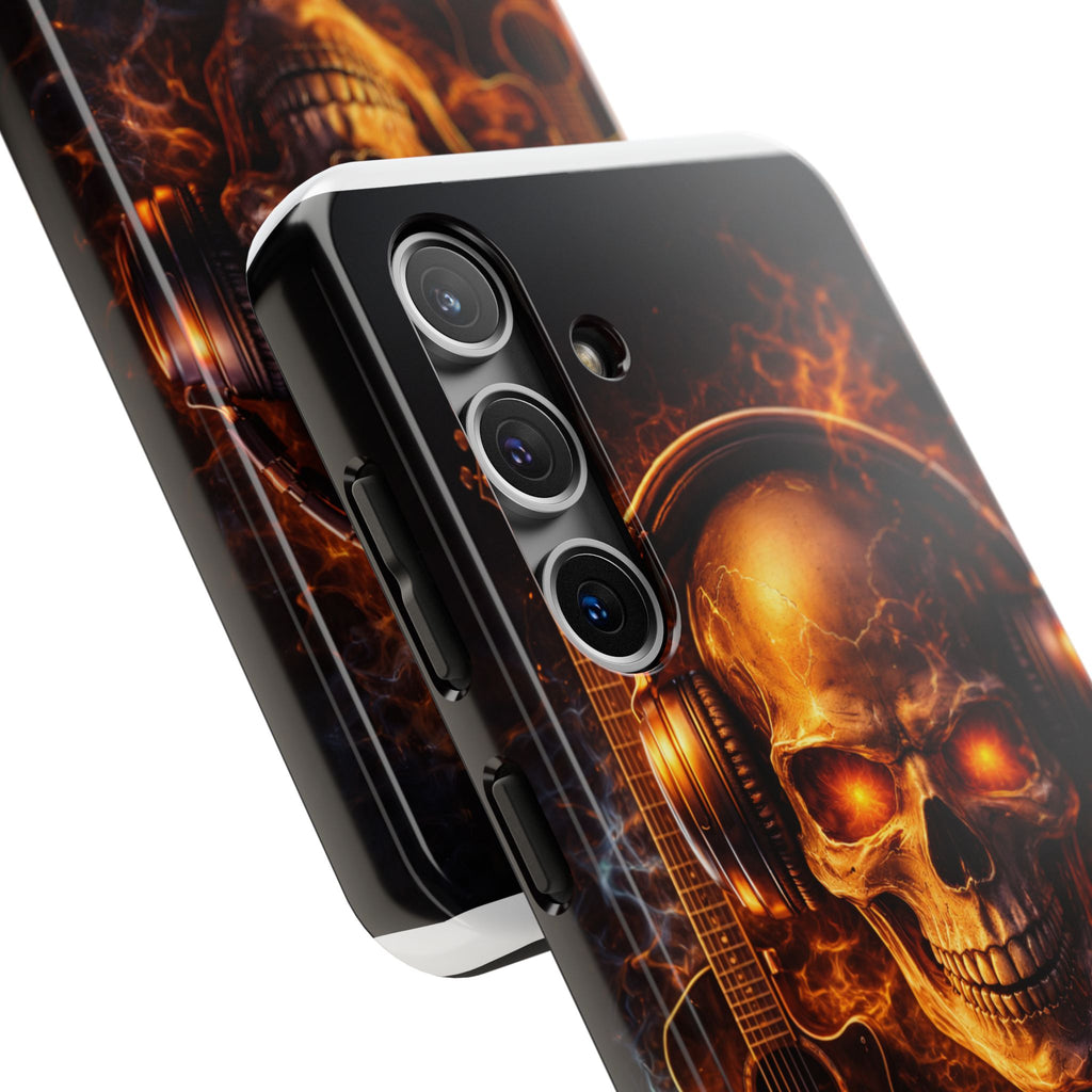 Flaming Skull Tough Phone Case | Guitar & Rock Lover Design product image 82