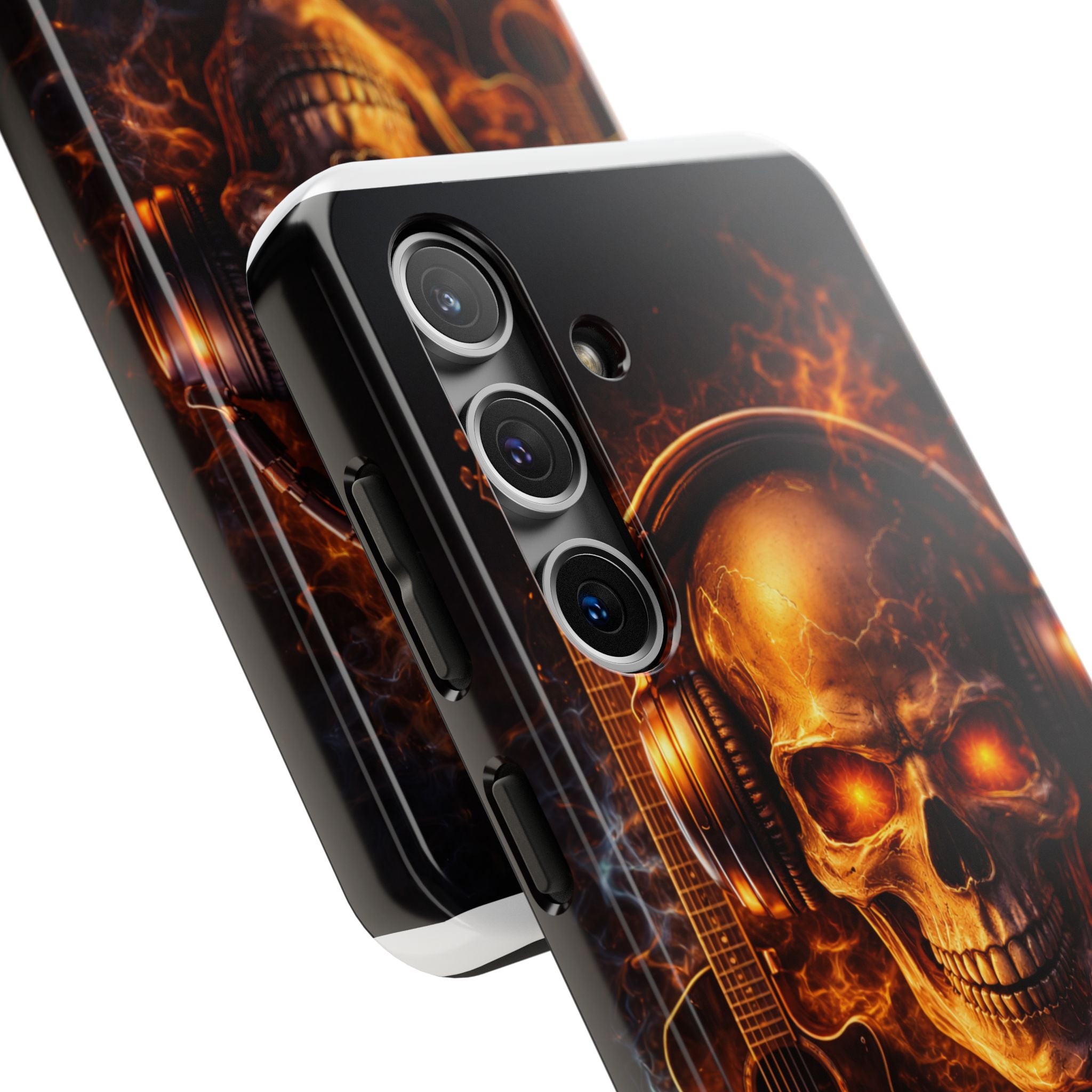 Flaming Skull Tough Phone Case | Guitar & Rock Lover Design product image 82