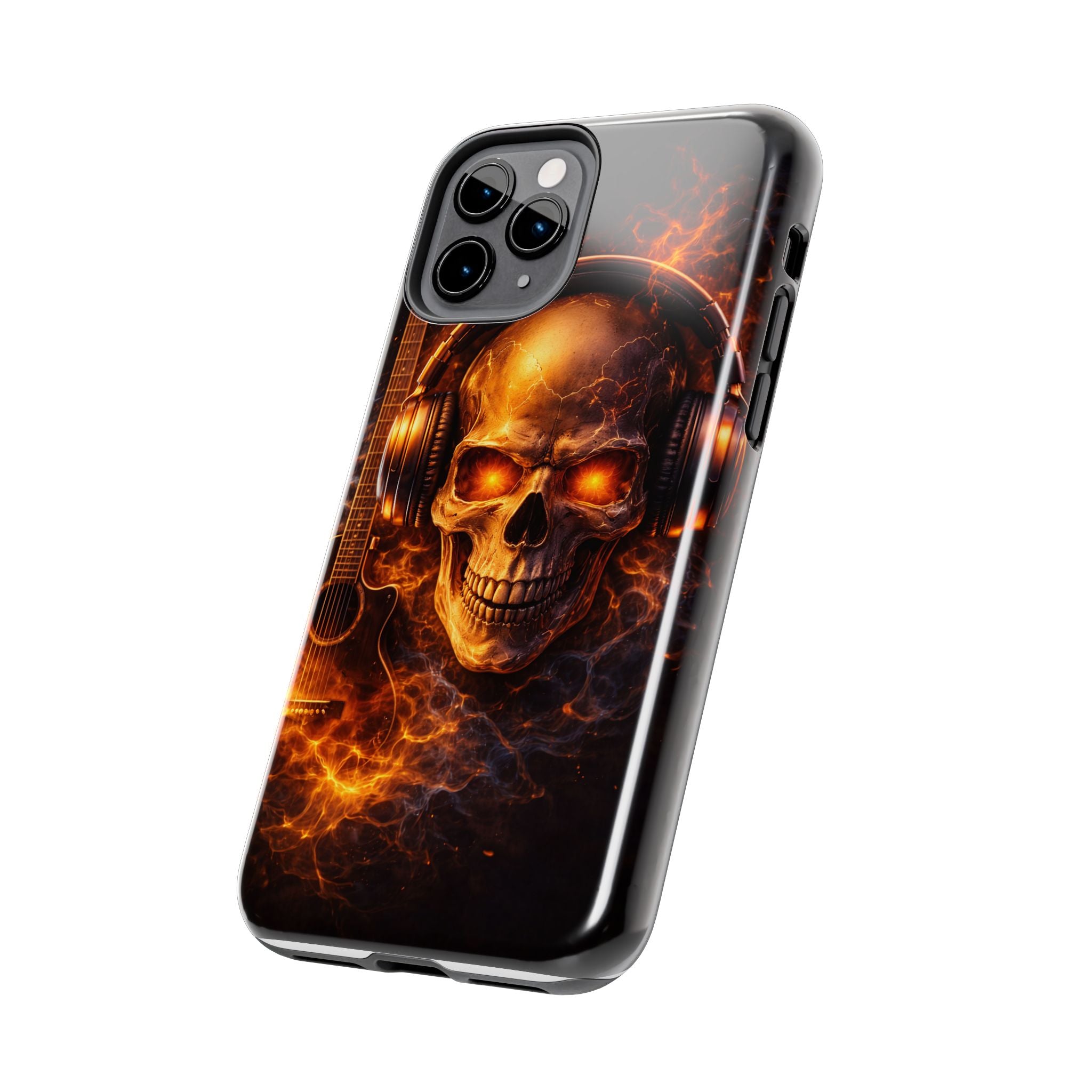 Flaming Skull Tough Phone Case | Guitar & Rock Lover Design product image 37