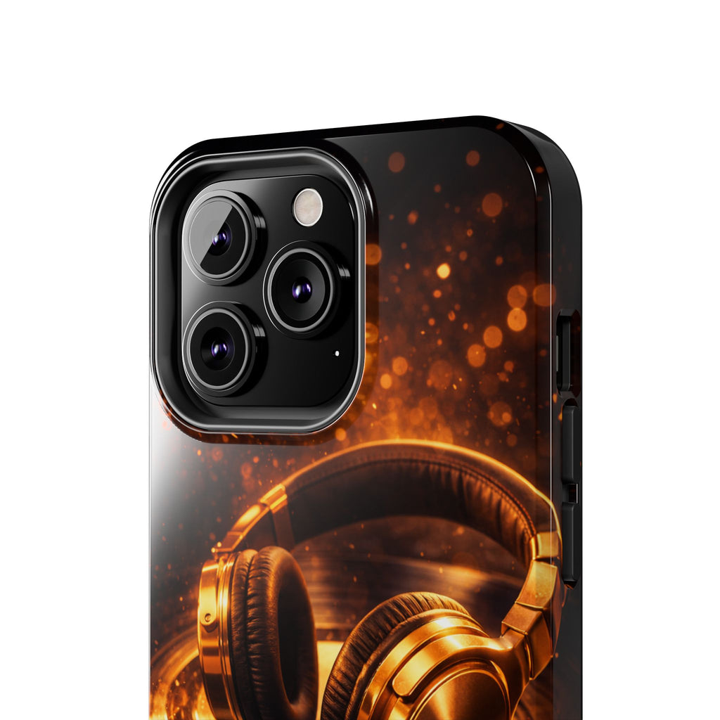 Gold Headphones Tough Phone Case | Music Lover Protective Case product image 62