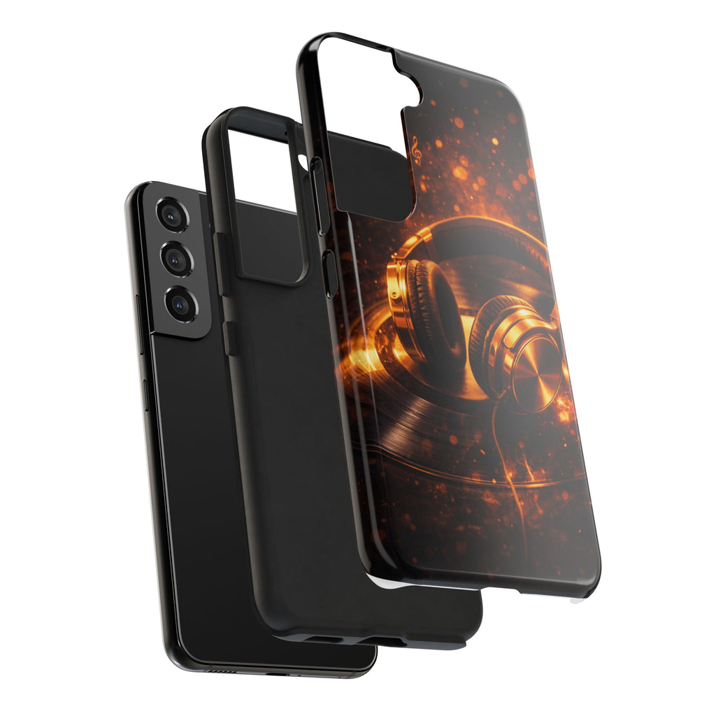 Gold Headphones Tough Phone Case | Music Lover Protective Case product image 90