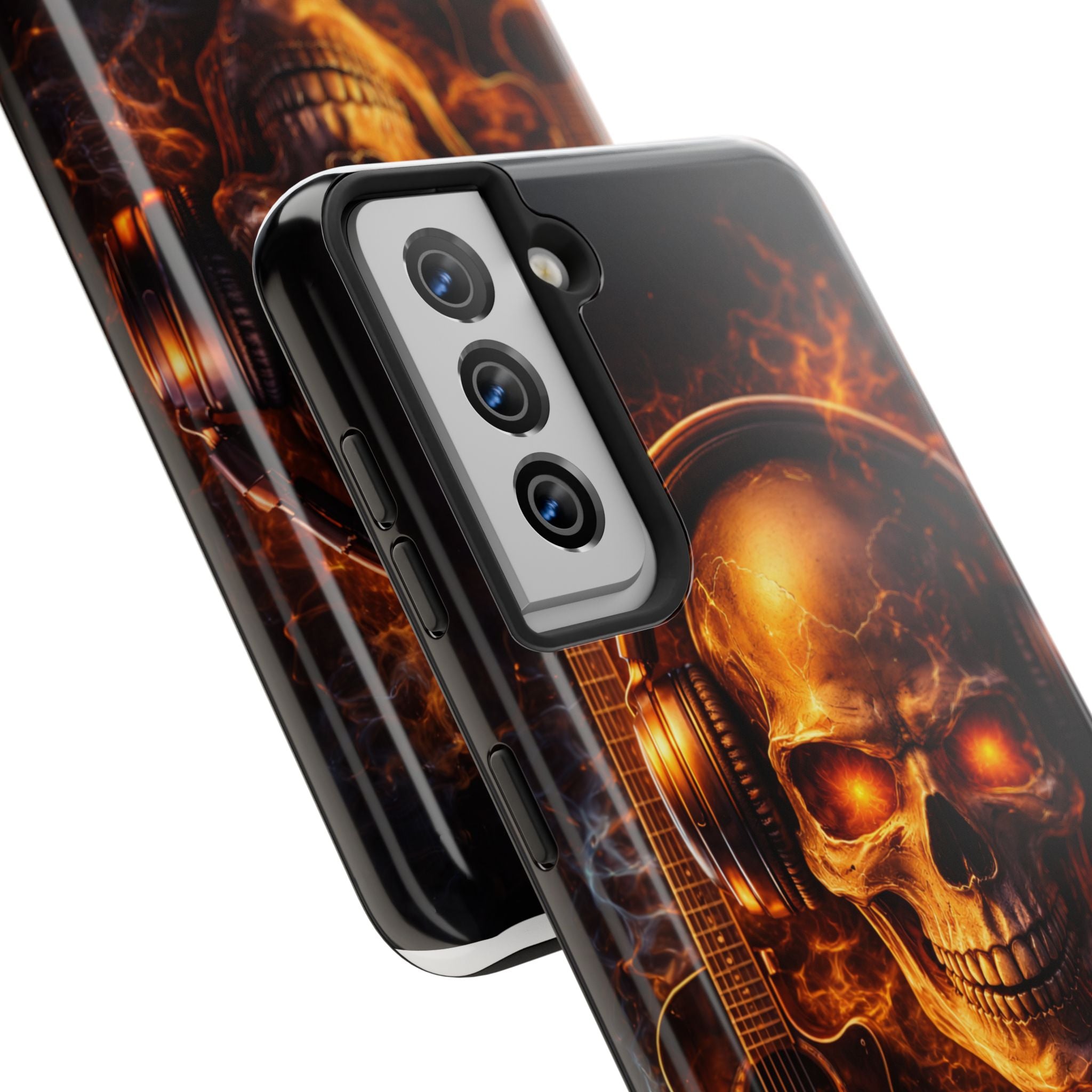 Flaming Skull Tough Phone Case | Guitar & Rock Lover Design product image 91