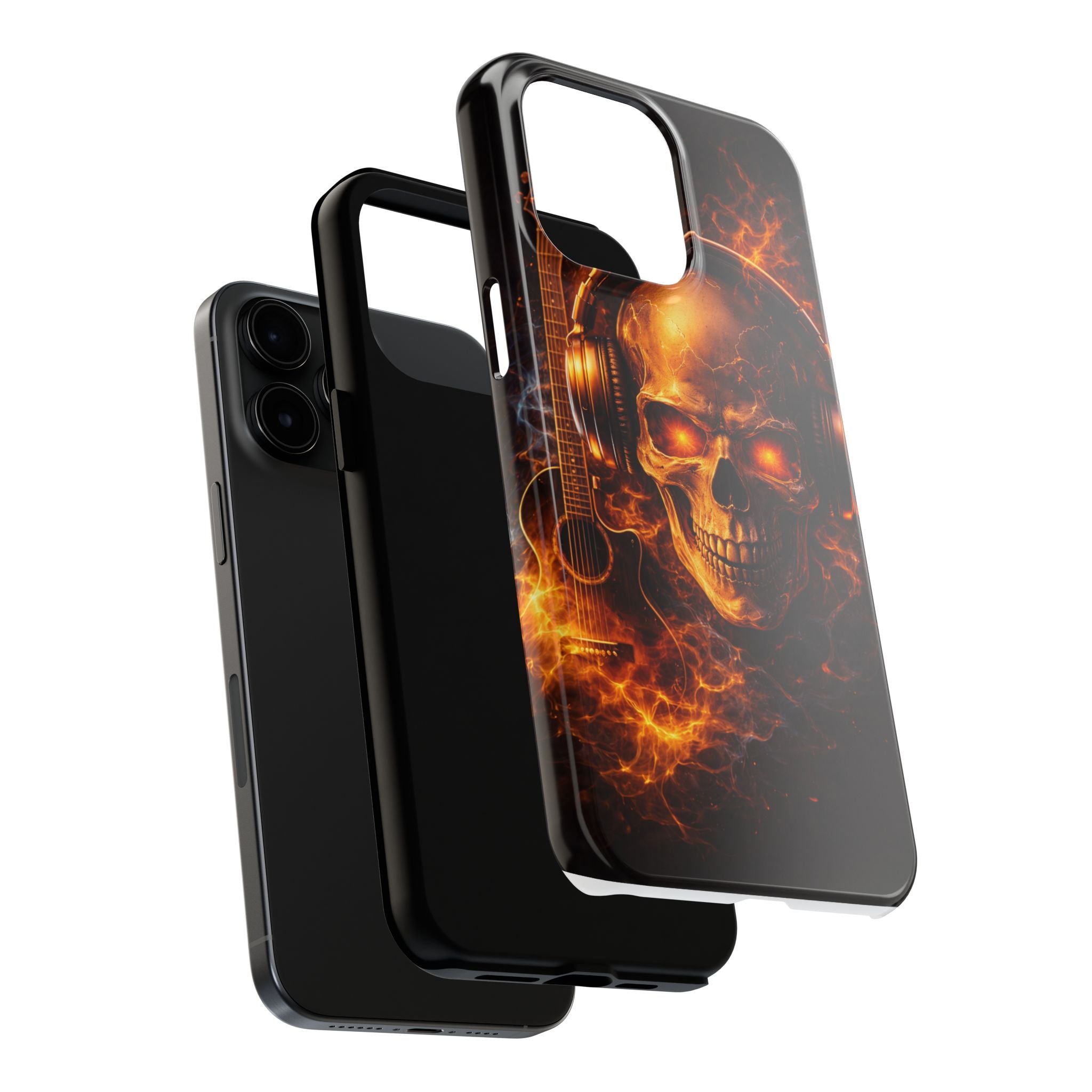 Flaming Skull Tough Phone Case | Guitar & Rock Lover Design product image 81