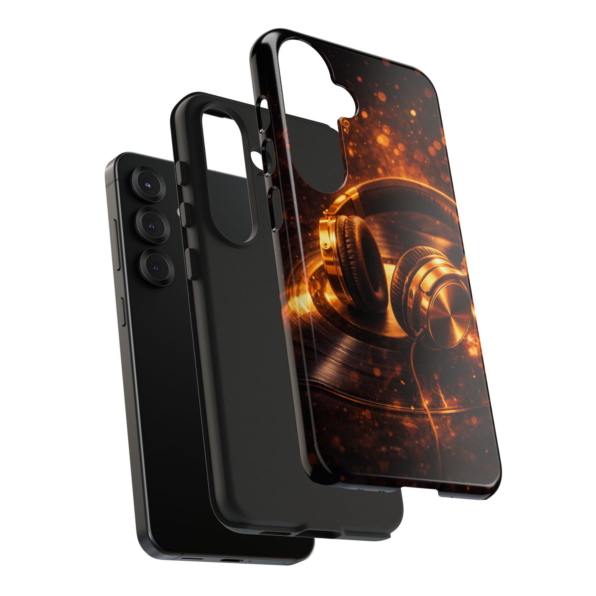 Gold Headphones Tough Phone Case | Music Lover Protective Case product image 103