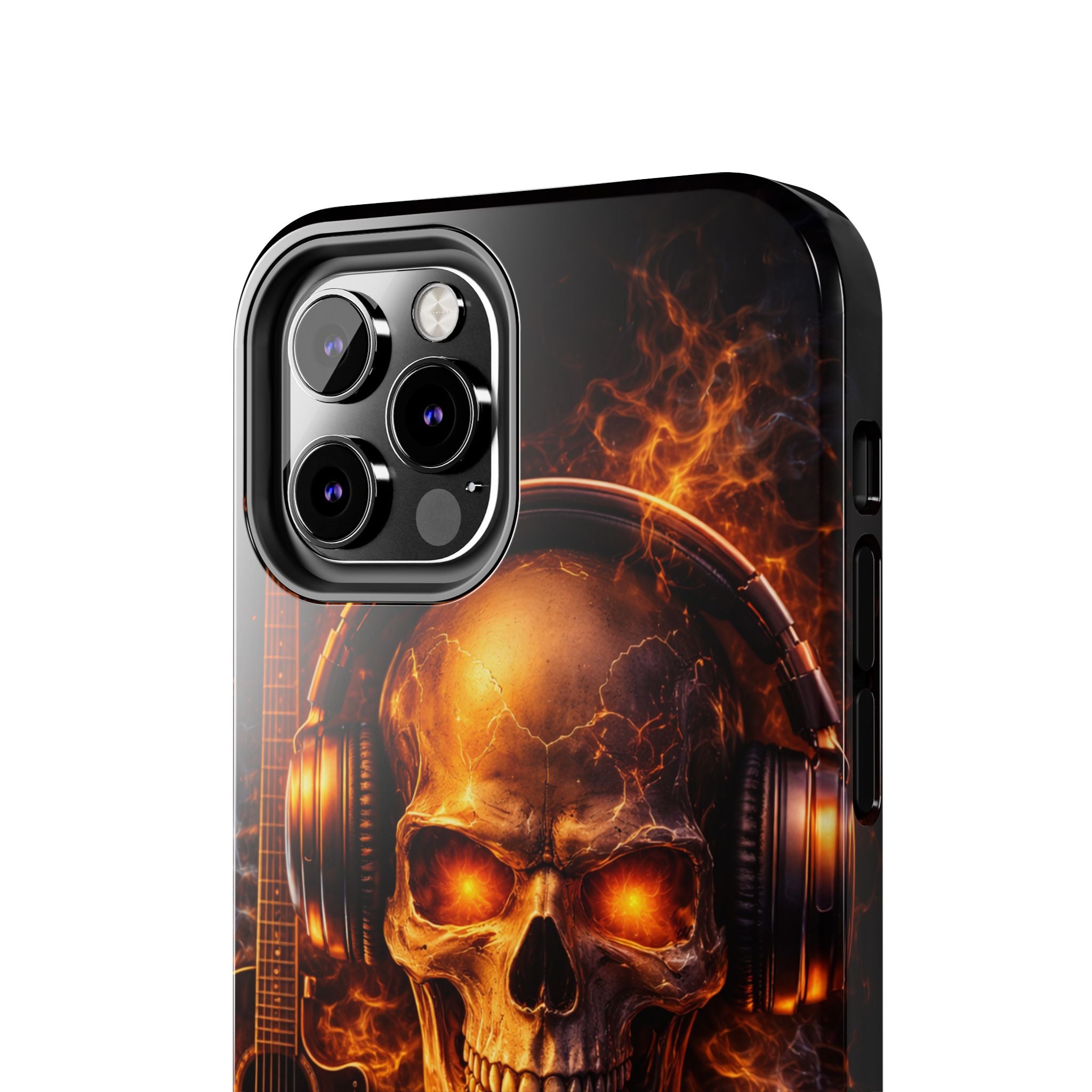 Flaming Skull Tough Phone Case | Guitar & Rock Lover Design product image 50