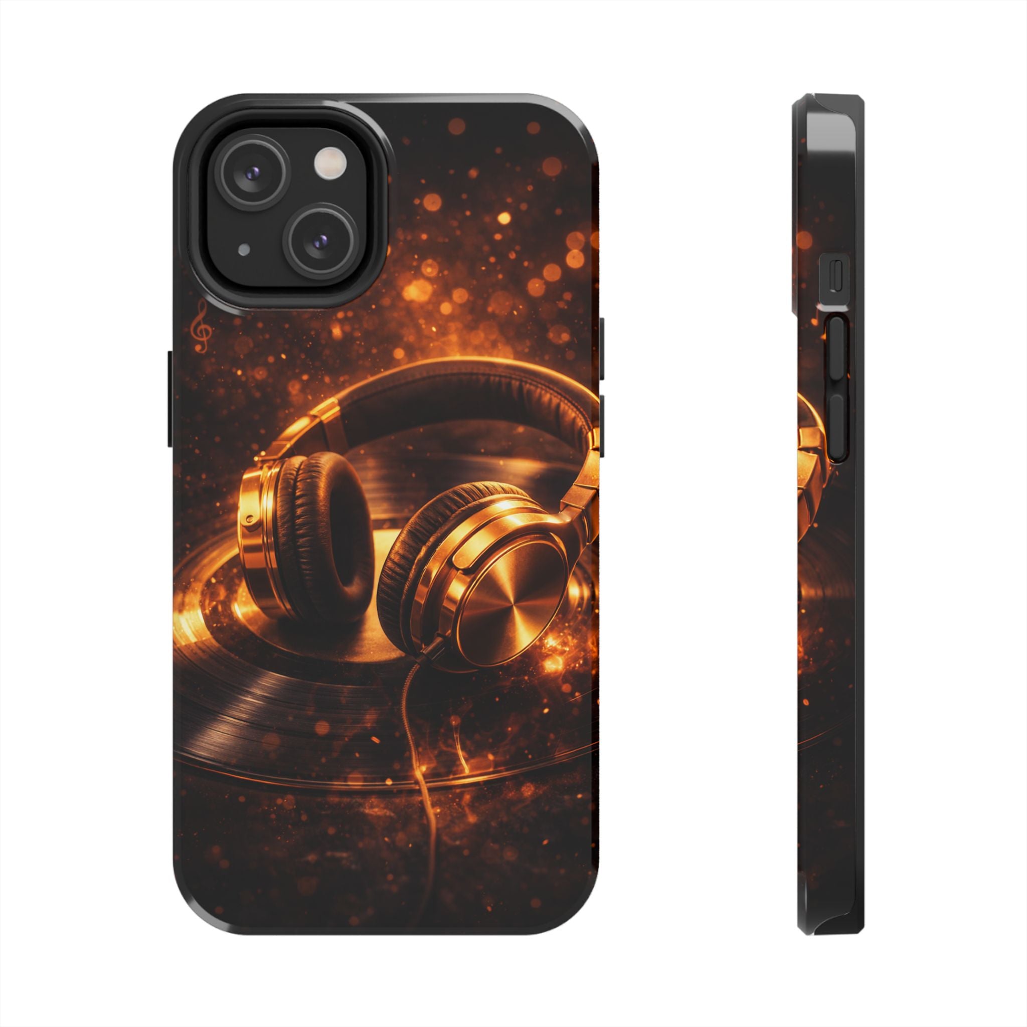 Gold Headphones Tough Phone Case | Music Lover Protective Case product image 12