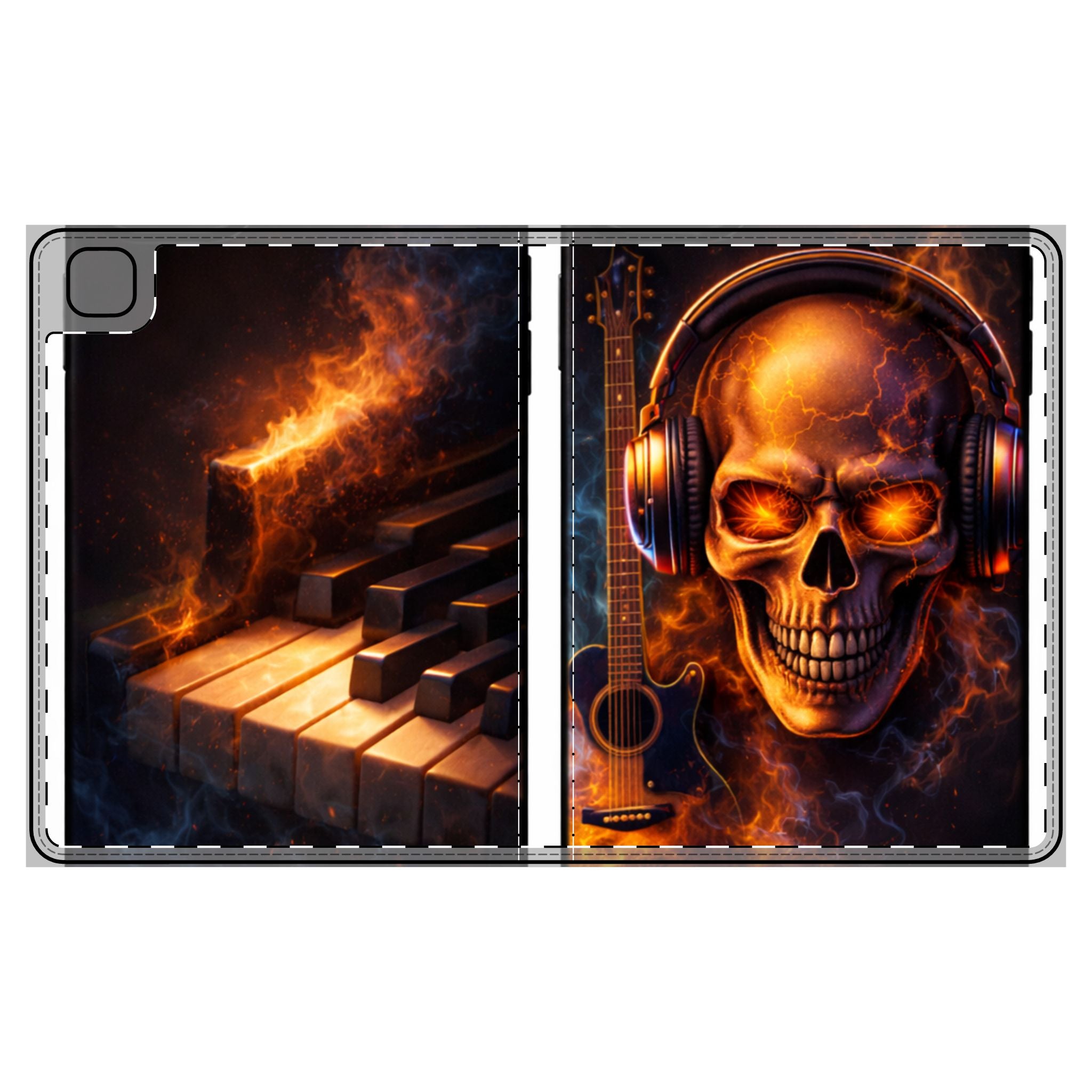 Flaming Piano Keys iPad Folio Case | Fire on the Ivories product image 2