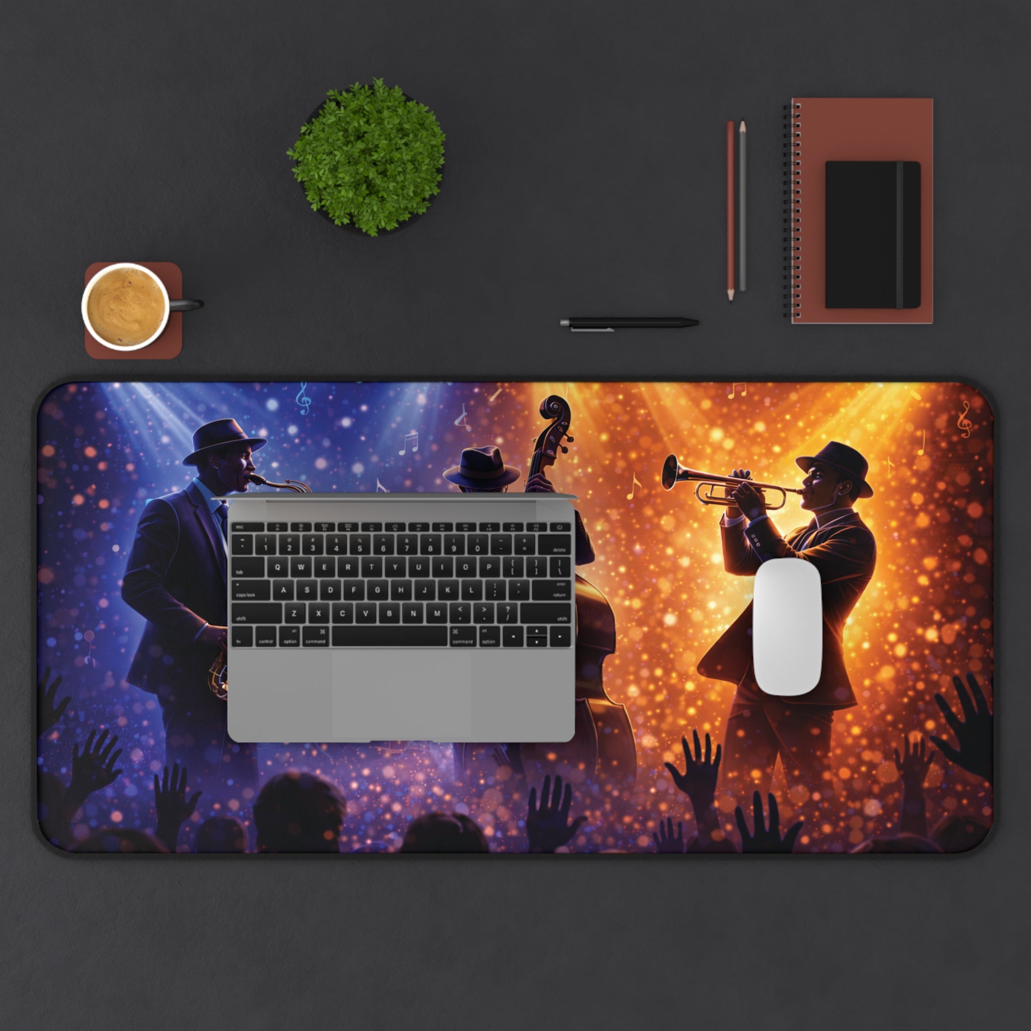Jazz Night Desk Mat — Live Band Concert Mouse Pad with Sax, Guitar & Trumpet product image 11