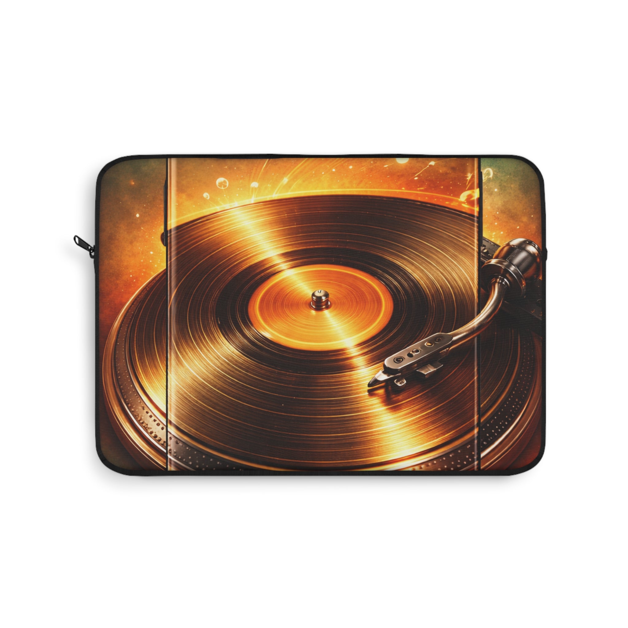 Golden Vinyl Grooves Laptop Sleeve | Groove on the Go product image 2