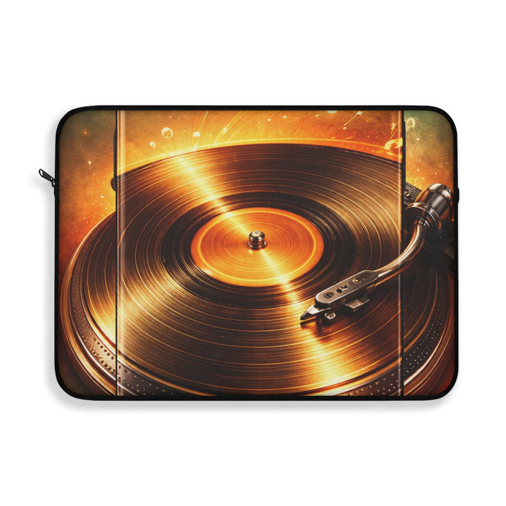 Golden Vinyl Grooves Laptop Sleeve | Groove on the Go product image 3