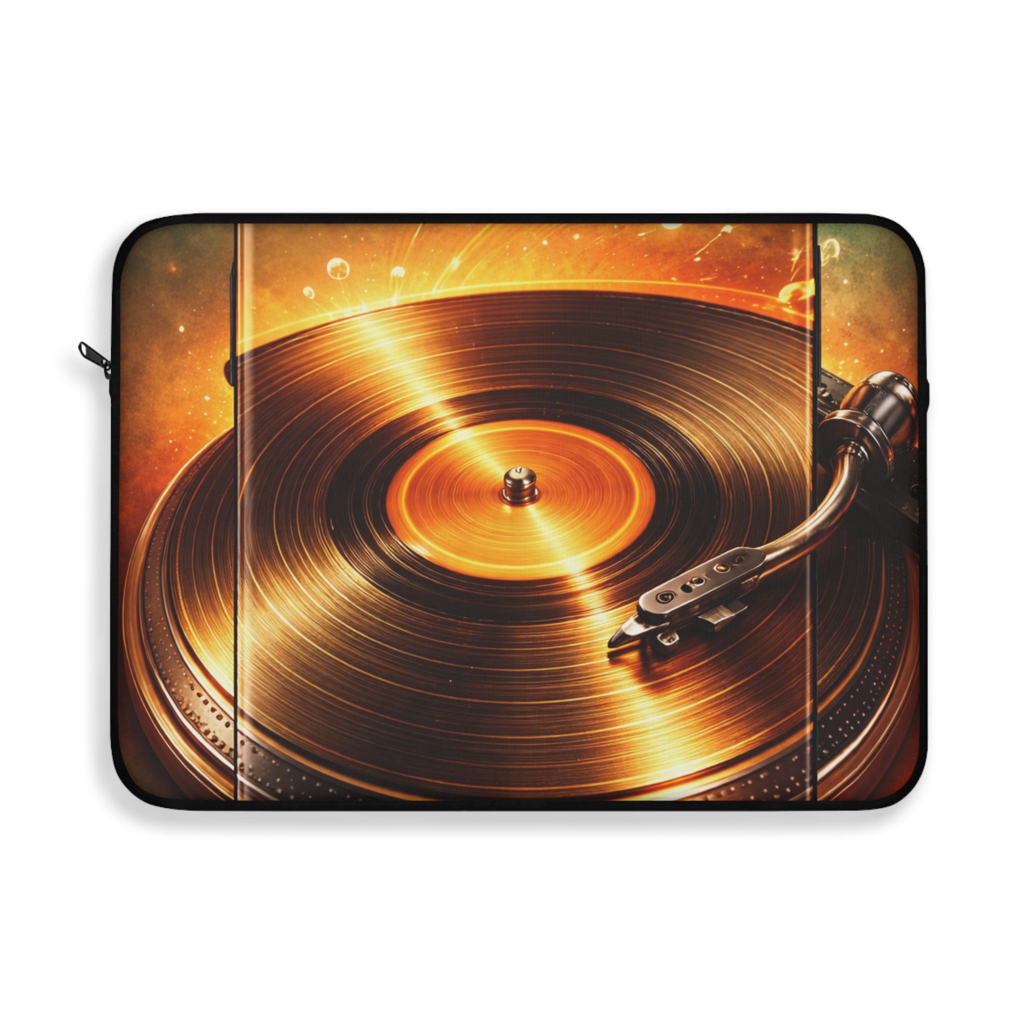 Golden Vinyl Grooves Laptop Sleeve | Groove on the Go product image 3